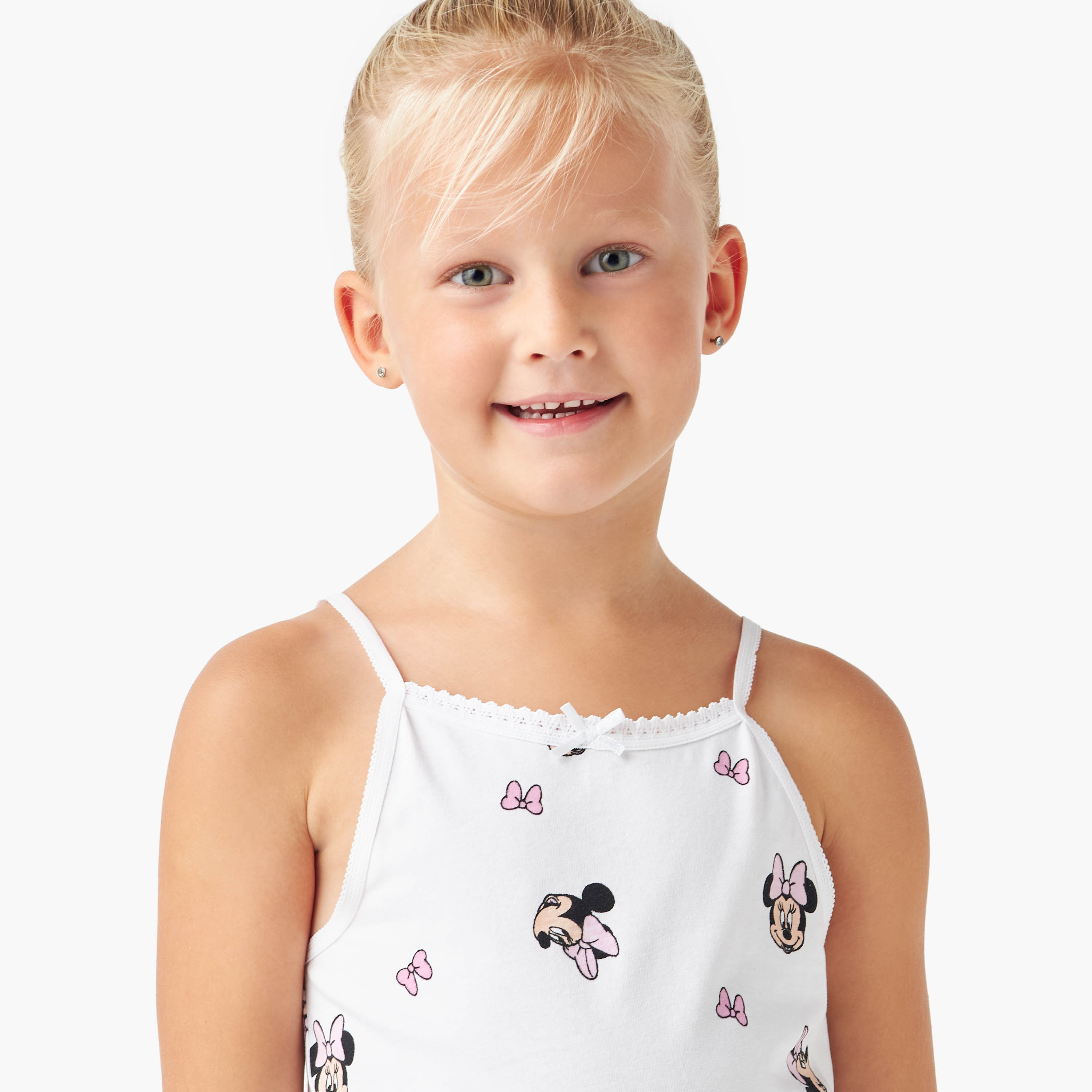 Disney Minnie Mouse Print Vest with Bow Accent - Set of 3-girls-clothing-innerwear-vests-image-7