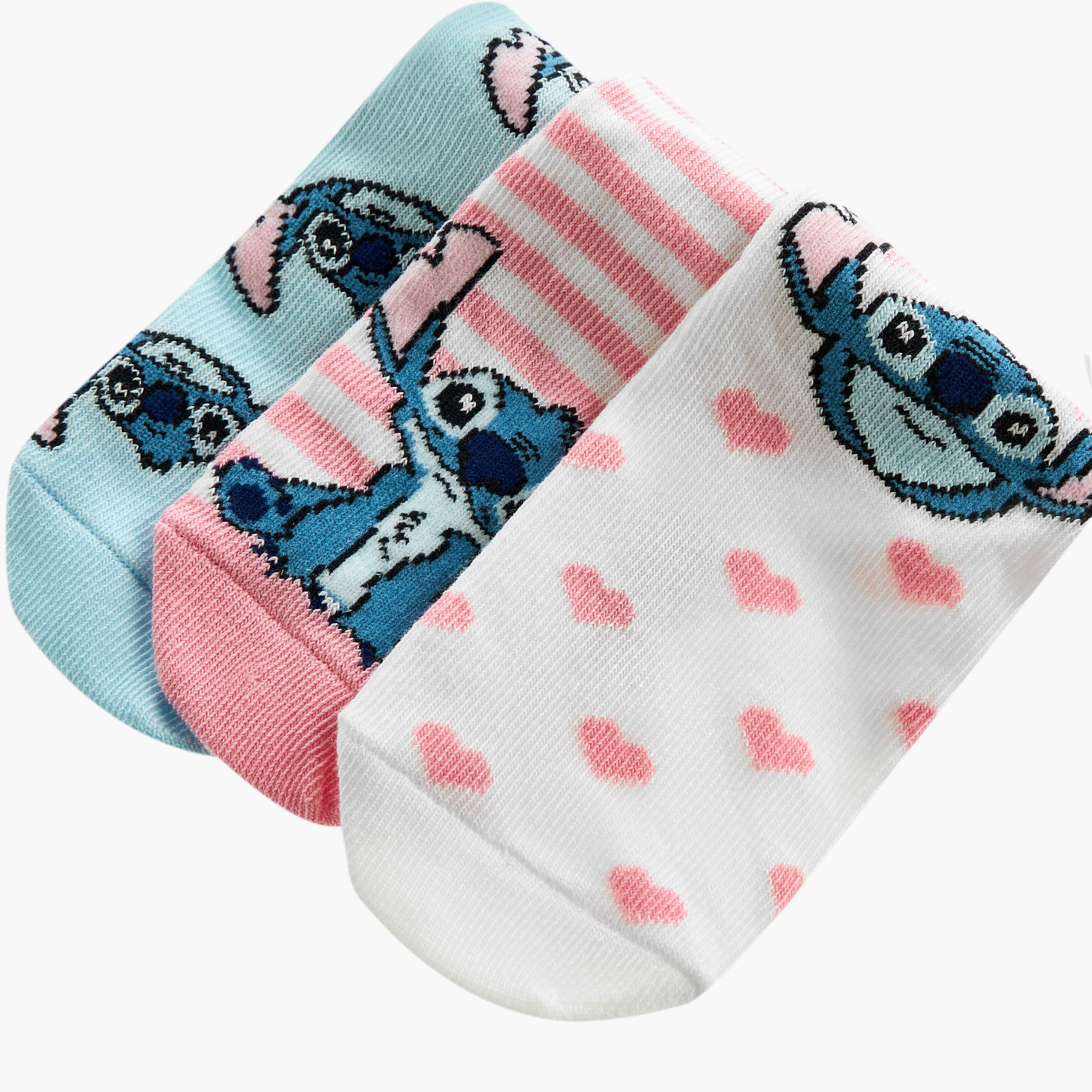 Disney Stitch Print Socks - Set of 3-baby-girls-accessories-socks-image-3