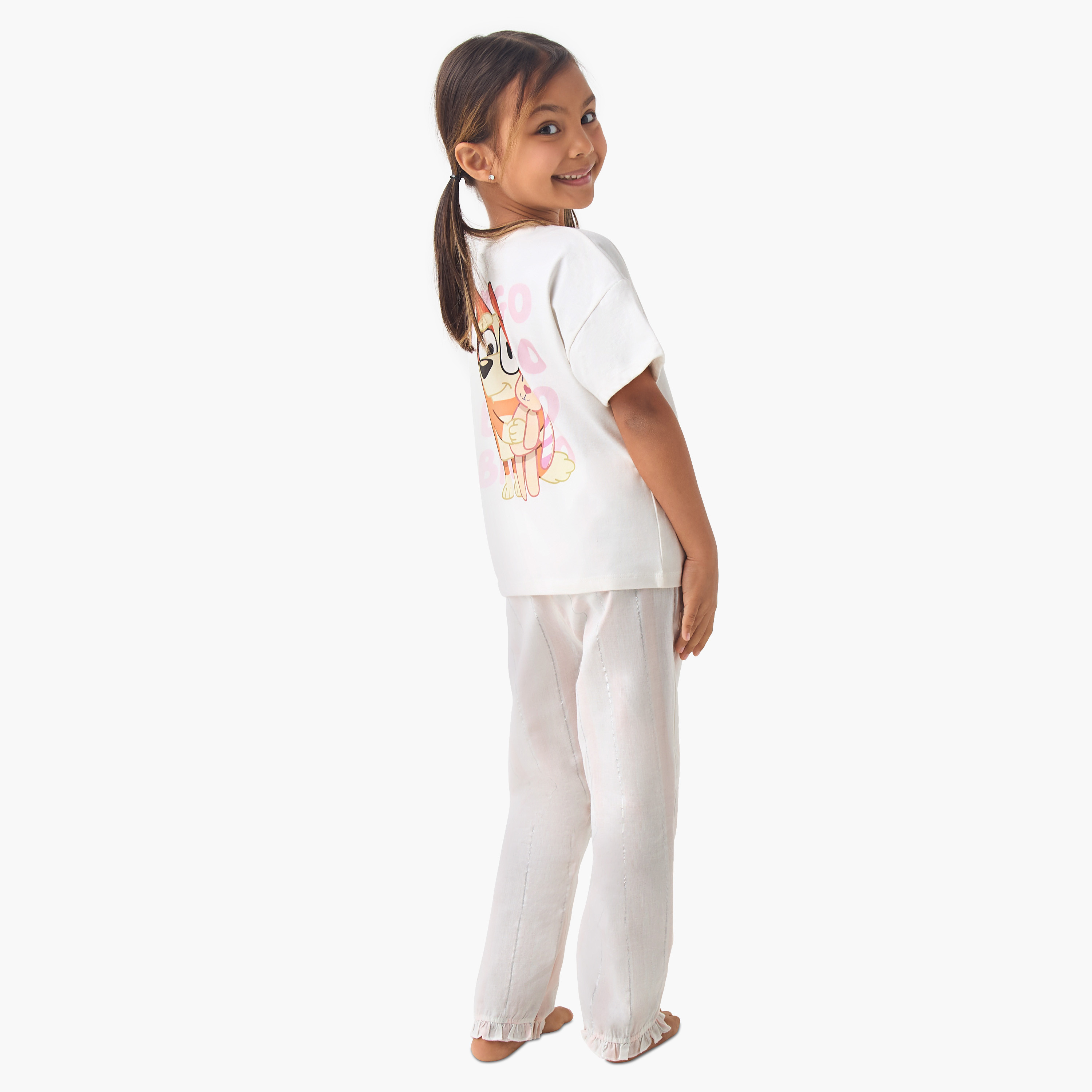 Bluey Printed T-shirt and Pyjama Set-girls-clothing-nightwear-image-4