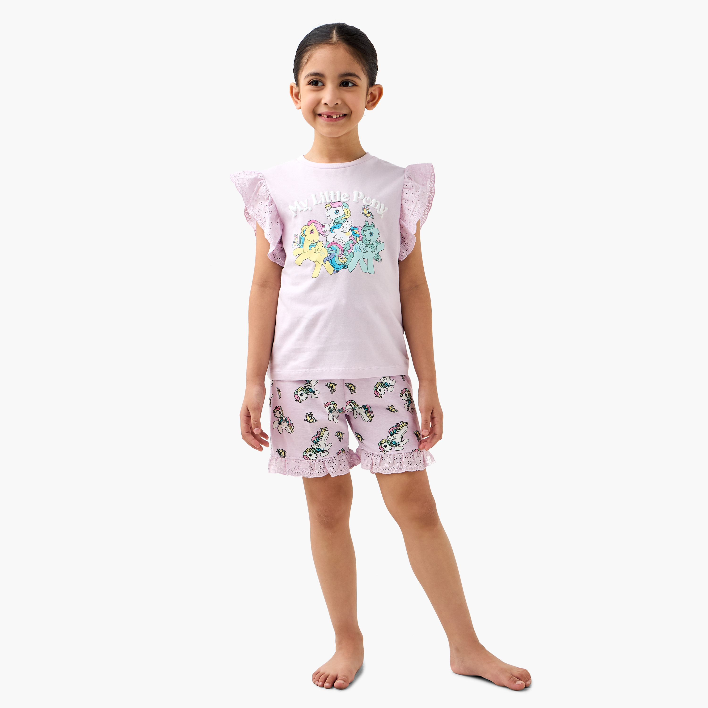 Hasbro My Little Pony Print T-shirt and Pyjama Set-baby-girls-clothing-nightwear-pyjamasets-image-1