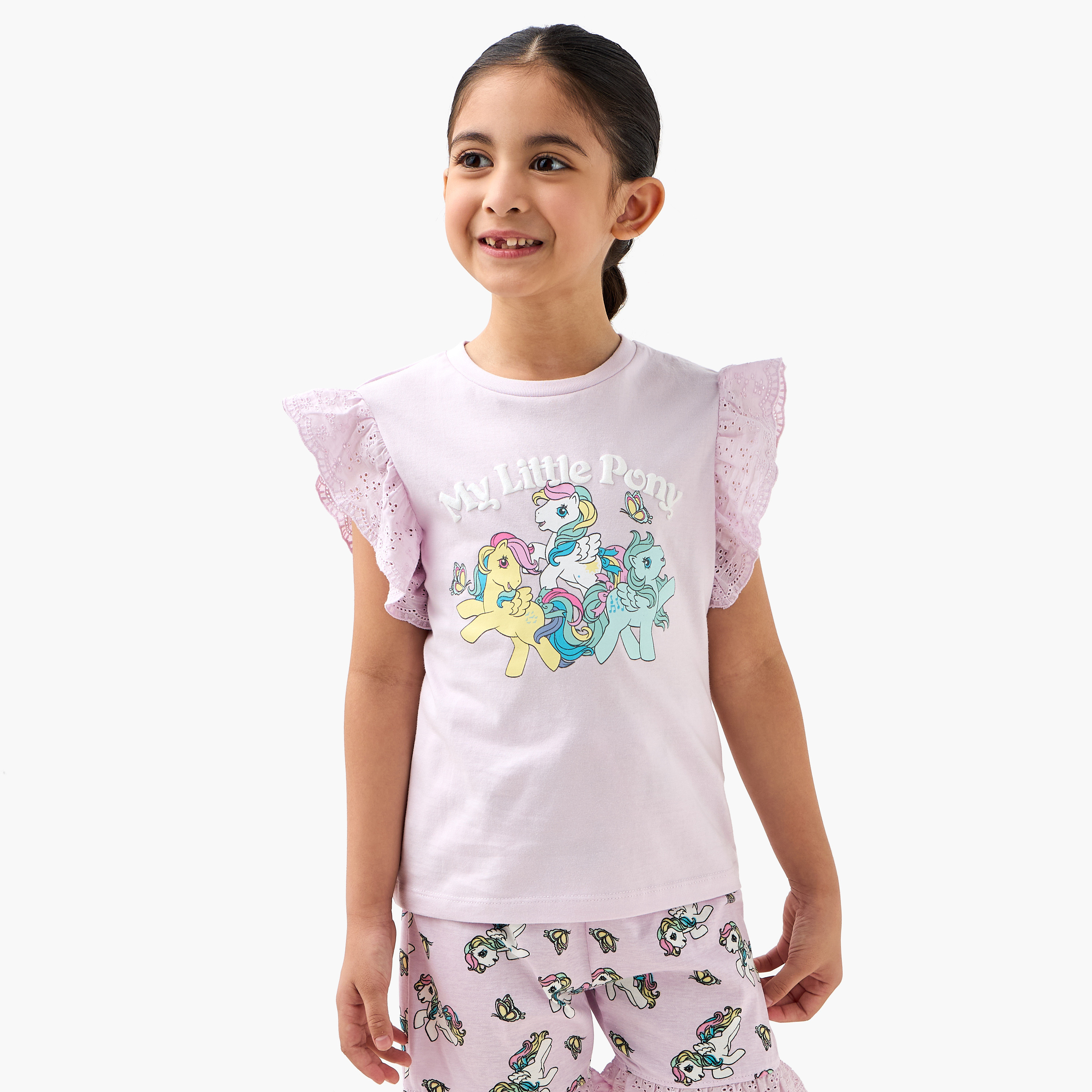 Hasbro My Little Pony Print T-shirt and Pyjama Set-baby-girls-clothing-nightwear-pyjamasets-image-2