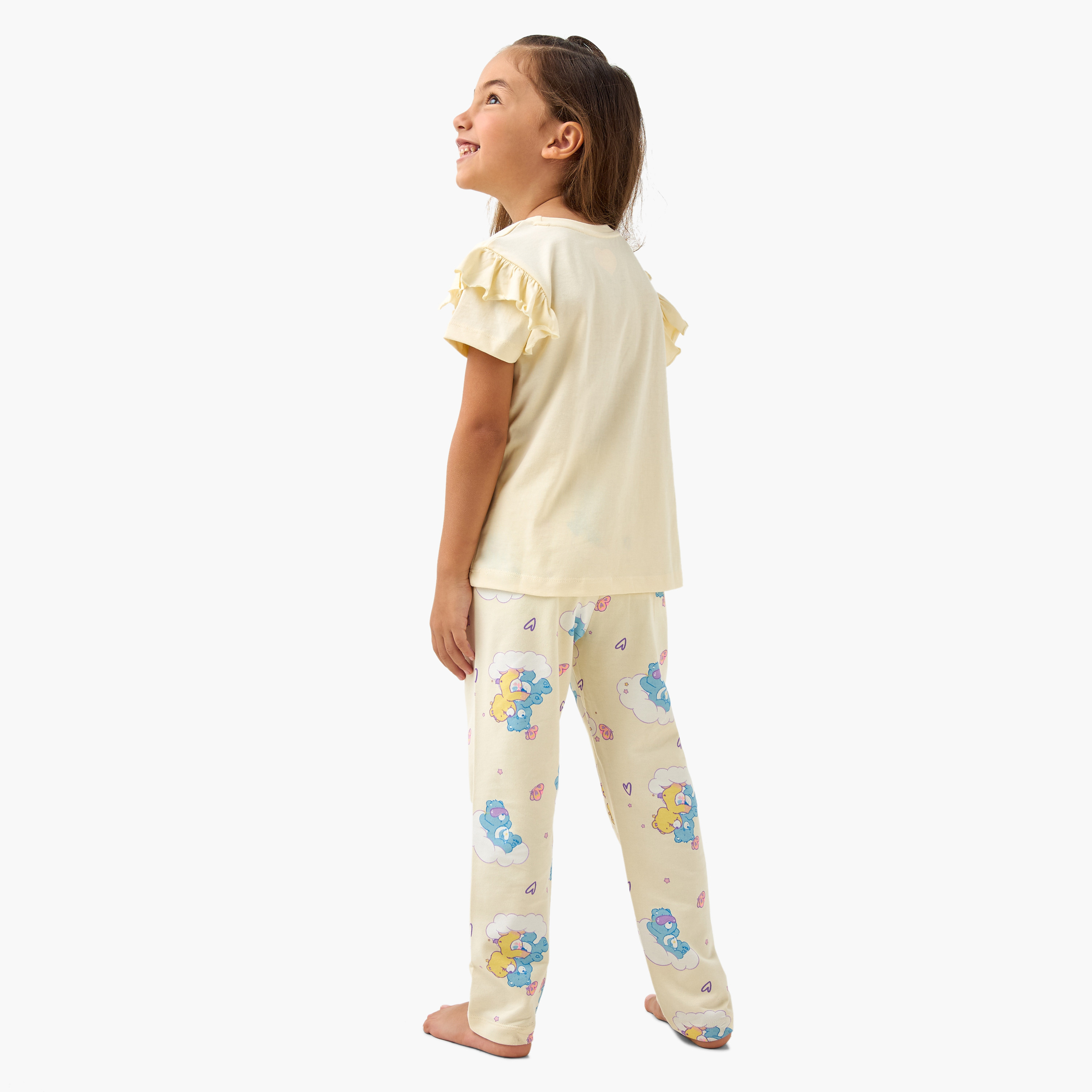 Cloud Co Care Bear Print T-shirt and Pyjama Set-baby-girls-clothing-nightwear-pyjamasets-image-4