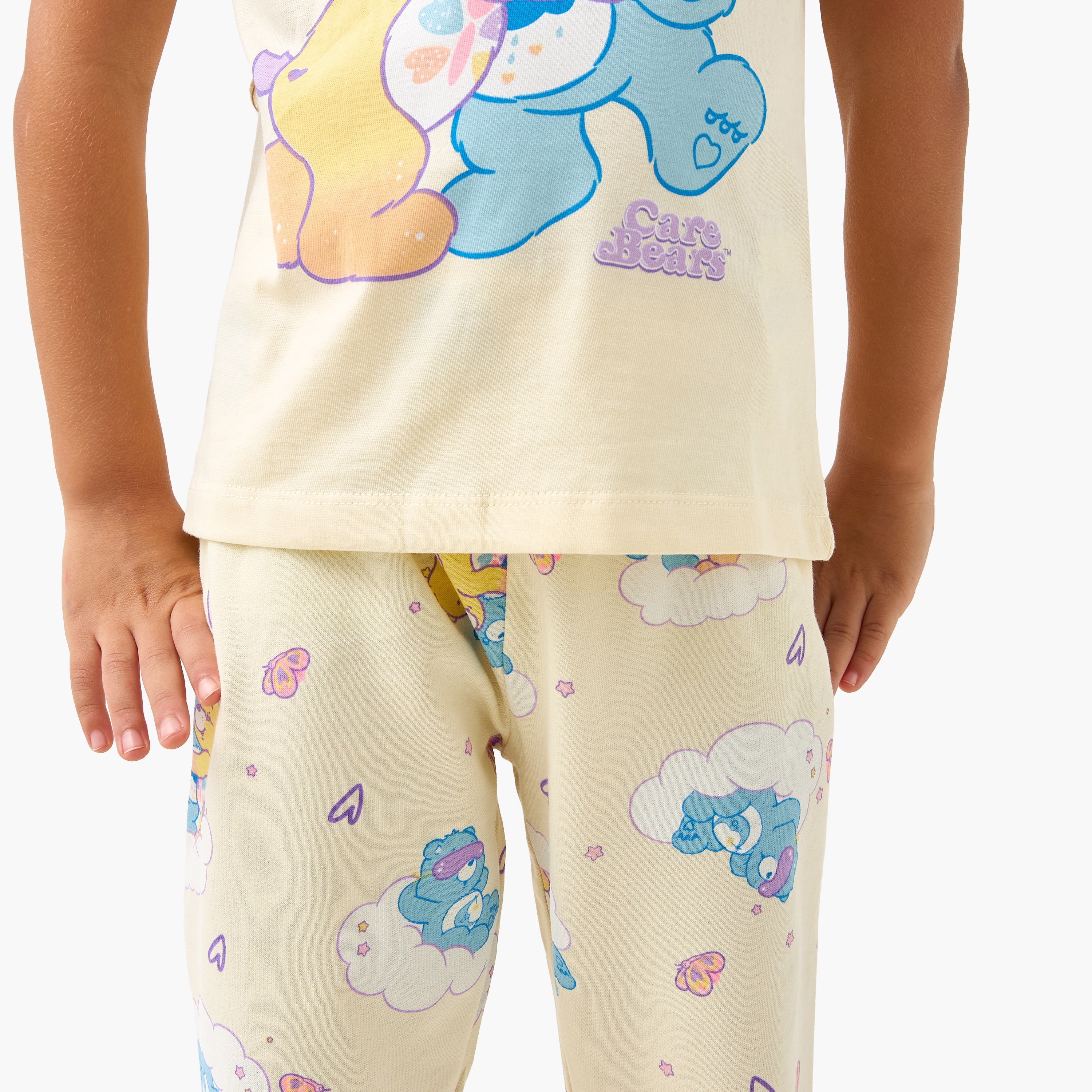 Cloud Co Care Bear Print T-shirt and Pyjama Set-baby-girls-clothing-nightwear-pyjamasets-image-5