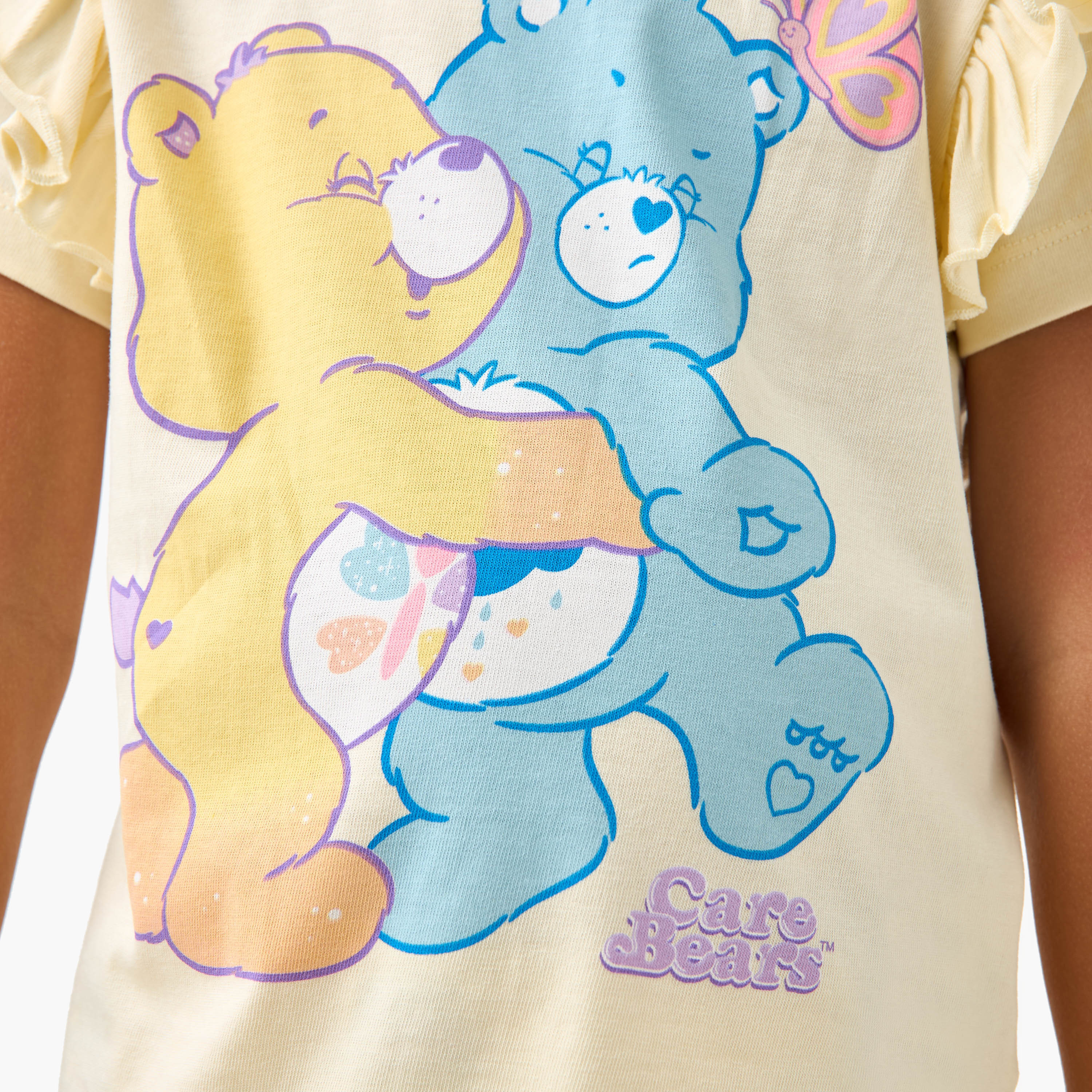 Cloud Co Care Bear Print T-shirt and Pyjama Set-baby-girls-clothing-nightwear-pyjamasets-image-6