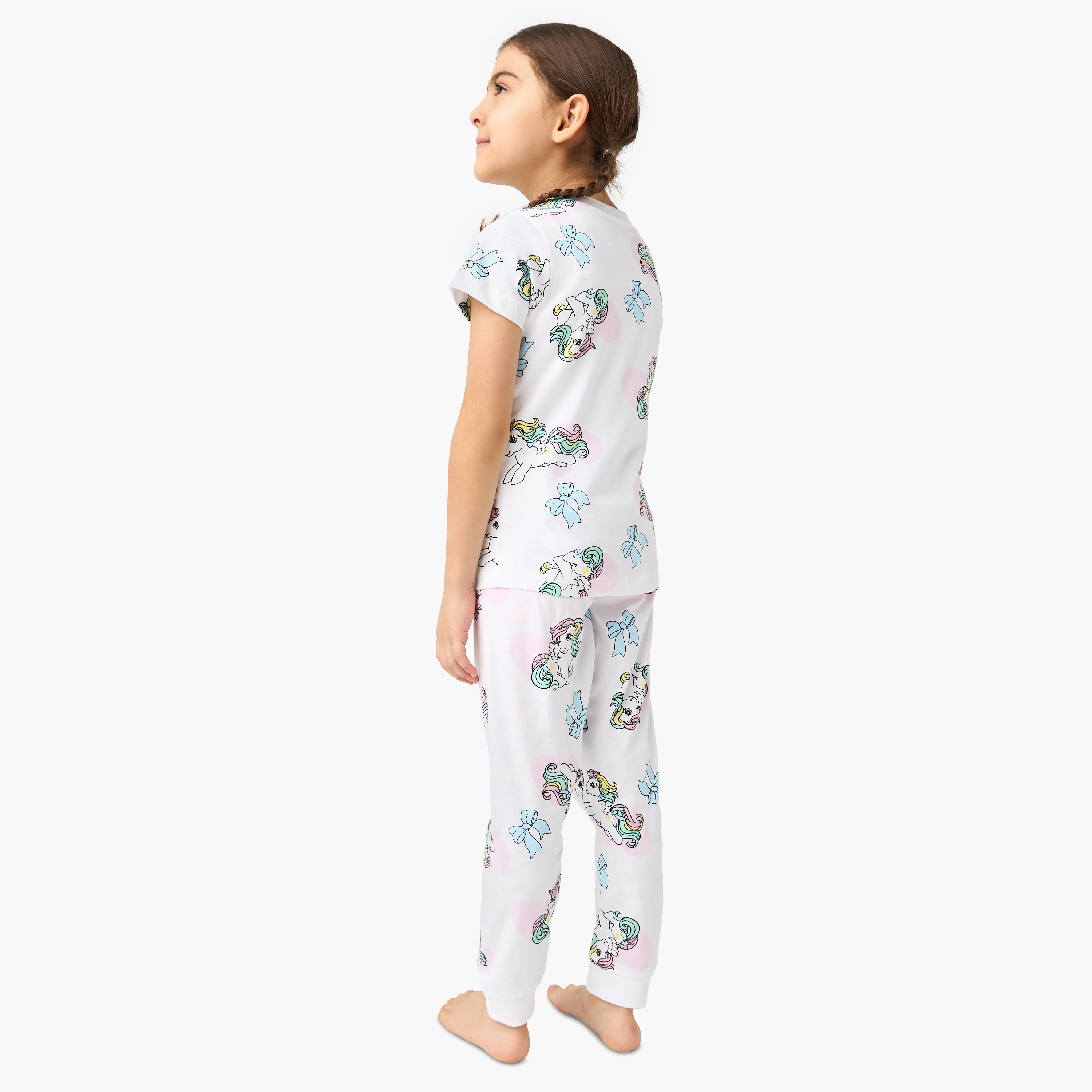 Hasbro Unicorn Print T-shirt with Pyjama - Set of 2-baby-girls-clothing-nightwear-pyjamasets-image-5
