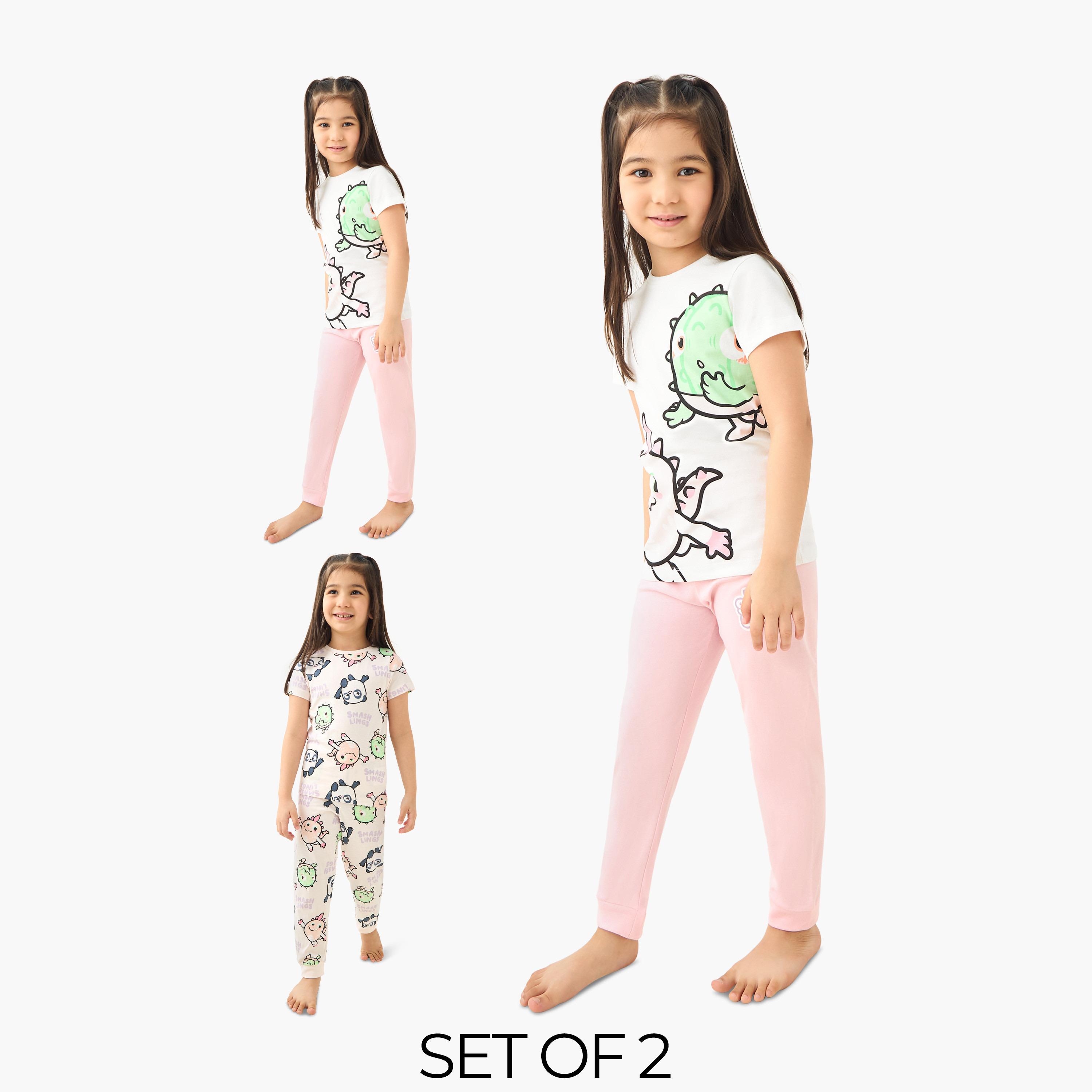 Pinata Smashlings Print T-shirt and Pyjamas - Set of 2-girls-clothing-nightwear-image-1
