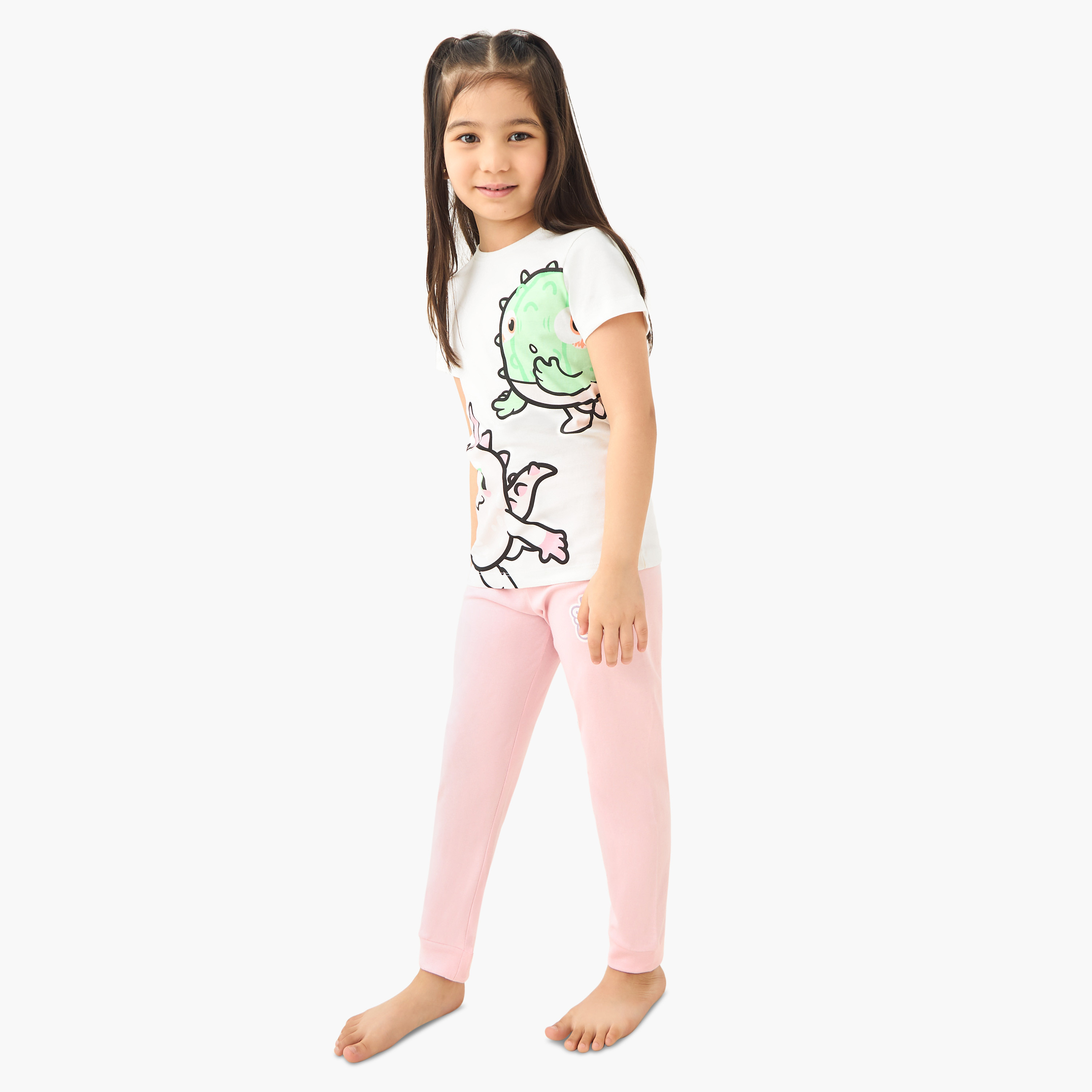 Pinata Smashlings Print T-shirt and Pyjamas - Set of 2-girls-clothing-nightwear-image-2