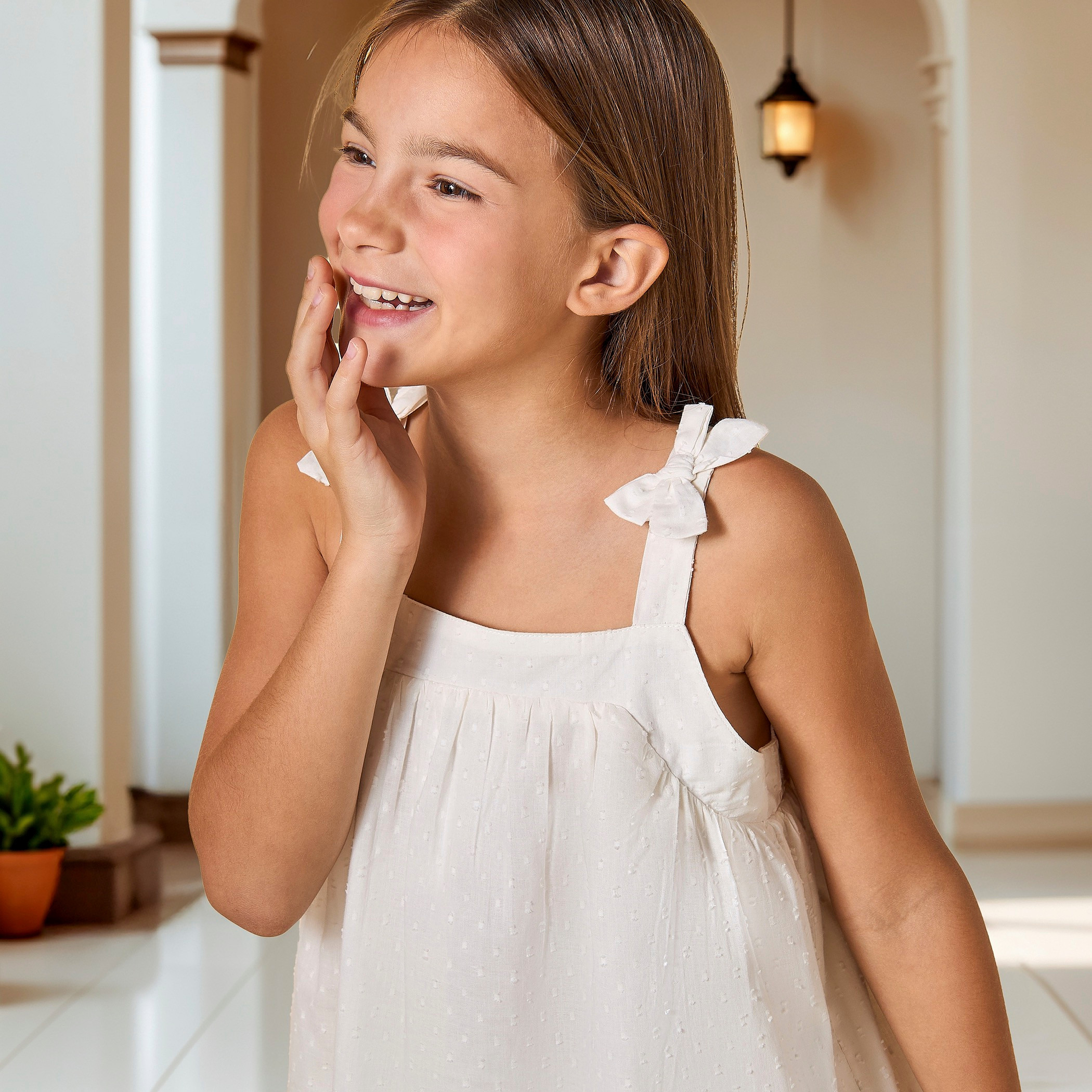 Juniors Embroidered Sleeveless Top and Shorts Set-girls-clothing-nightwear-image-5