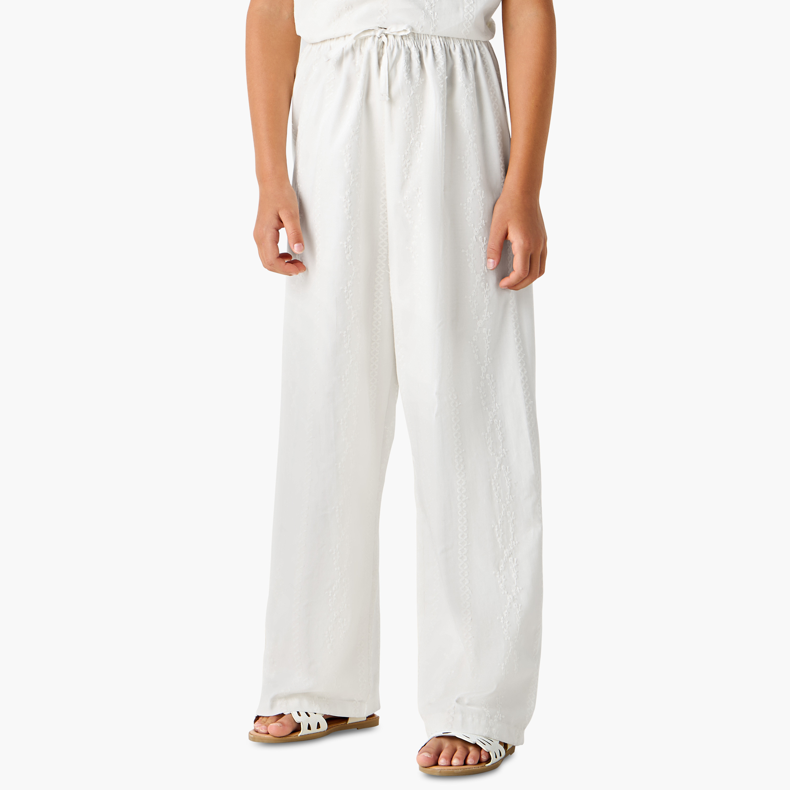 Juniors Textured Sleeveless Top and Pyjama Set-girls-clothing-nightwear-image-3