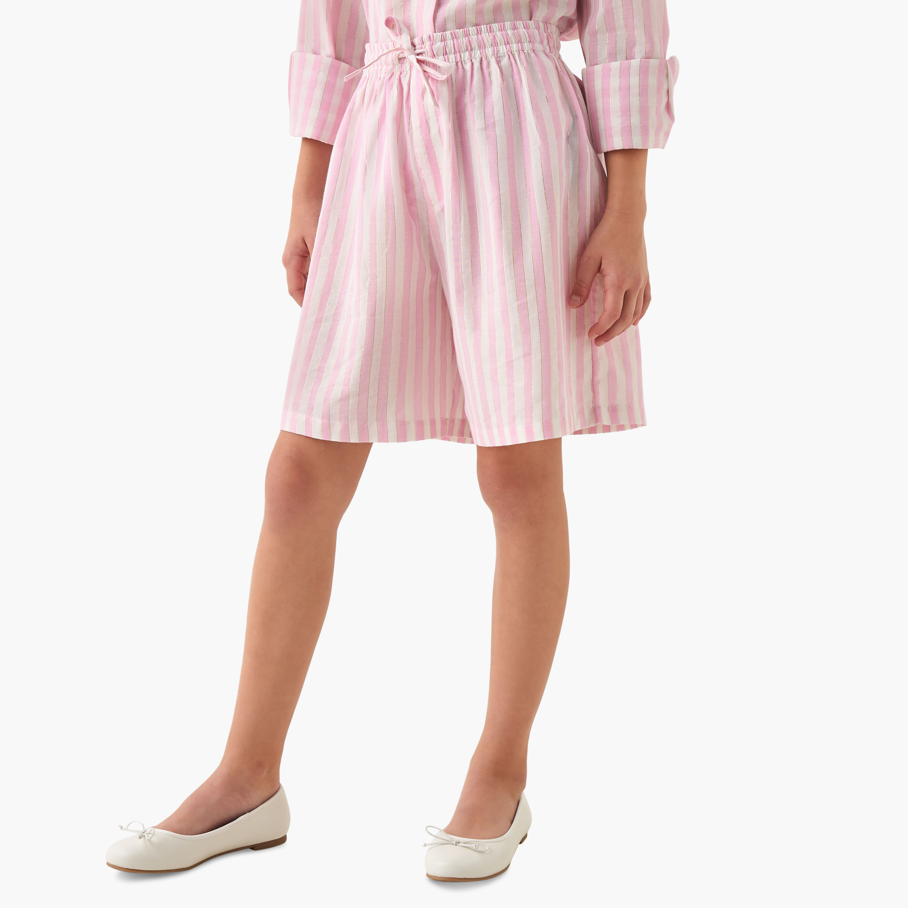 Juniors Striped Shirt and Shorts Set-girls-clothing-nightwear-image-3