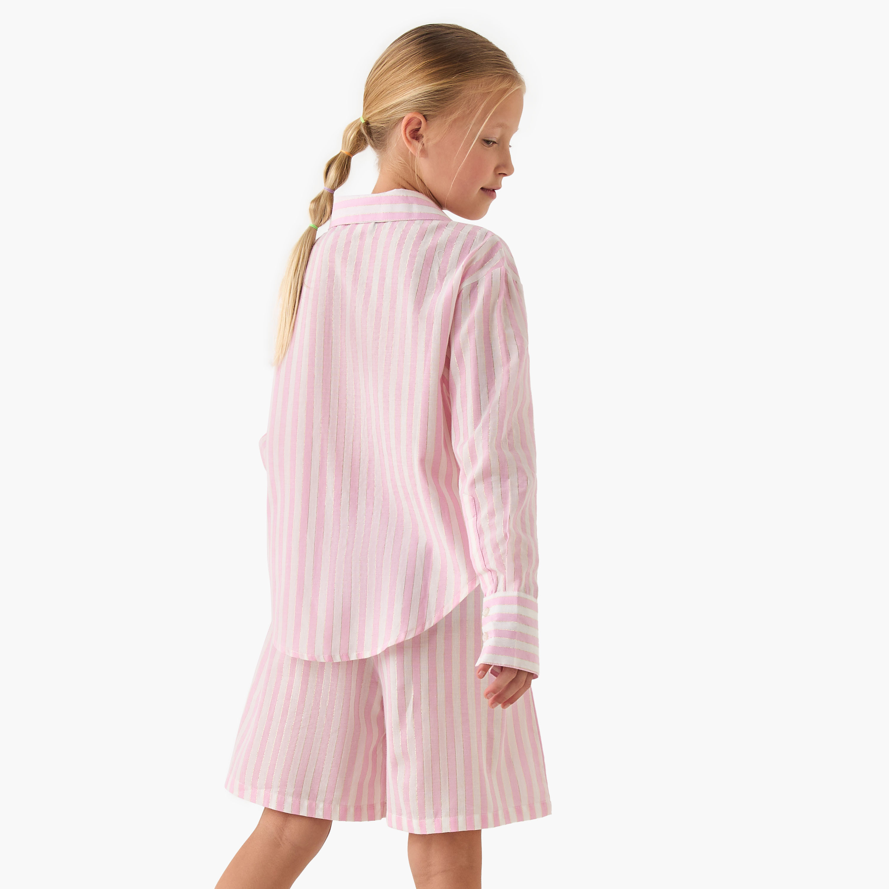 Juniors Striped Shirt and Shorts Set-girls-clothing-nightwear-image-4