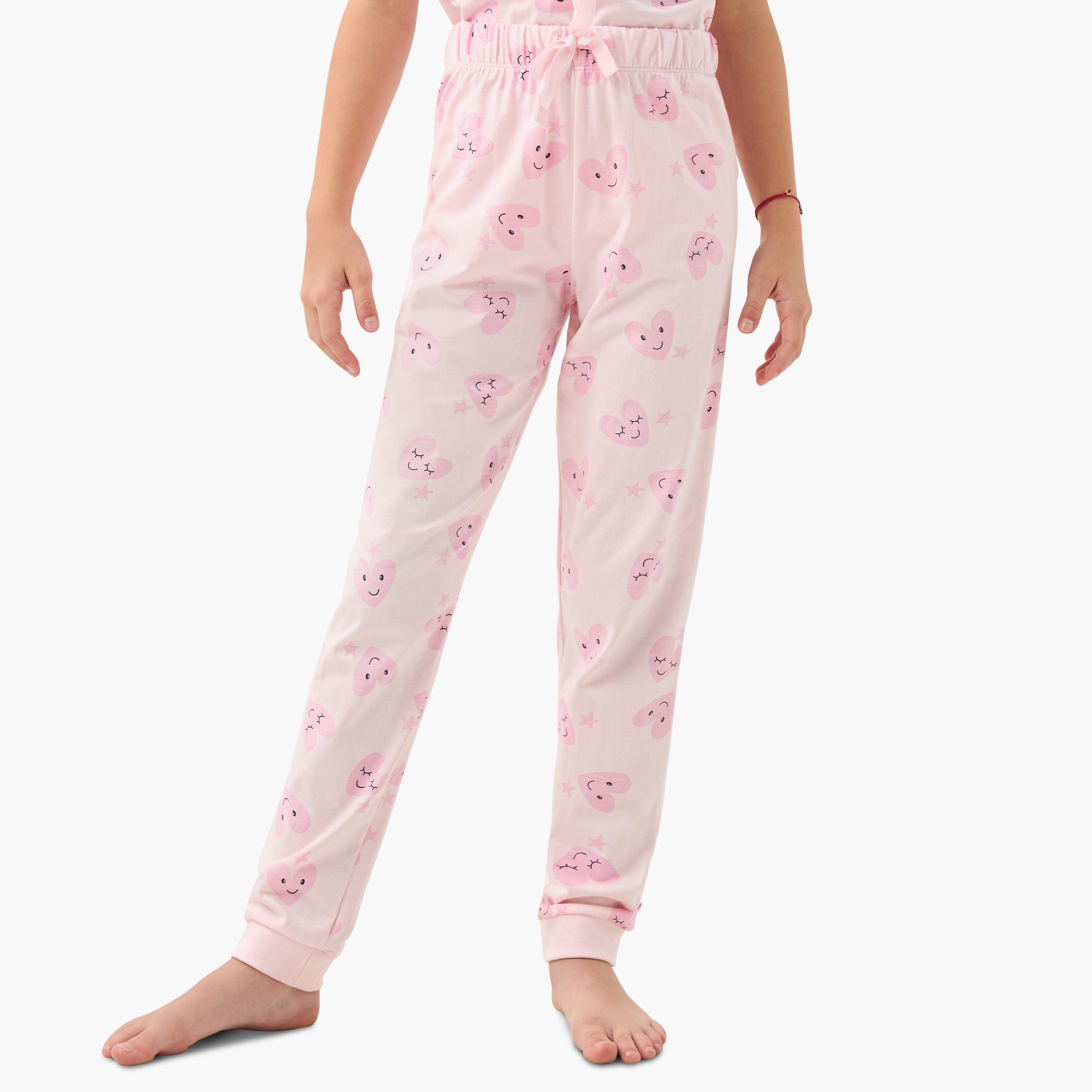 Juniors 4-Piece Print T-shirt and Pyjama Set-girls-clothing-multipacks-image-4
