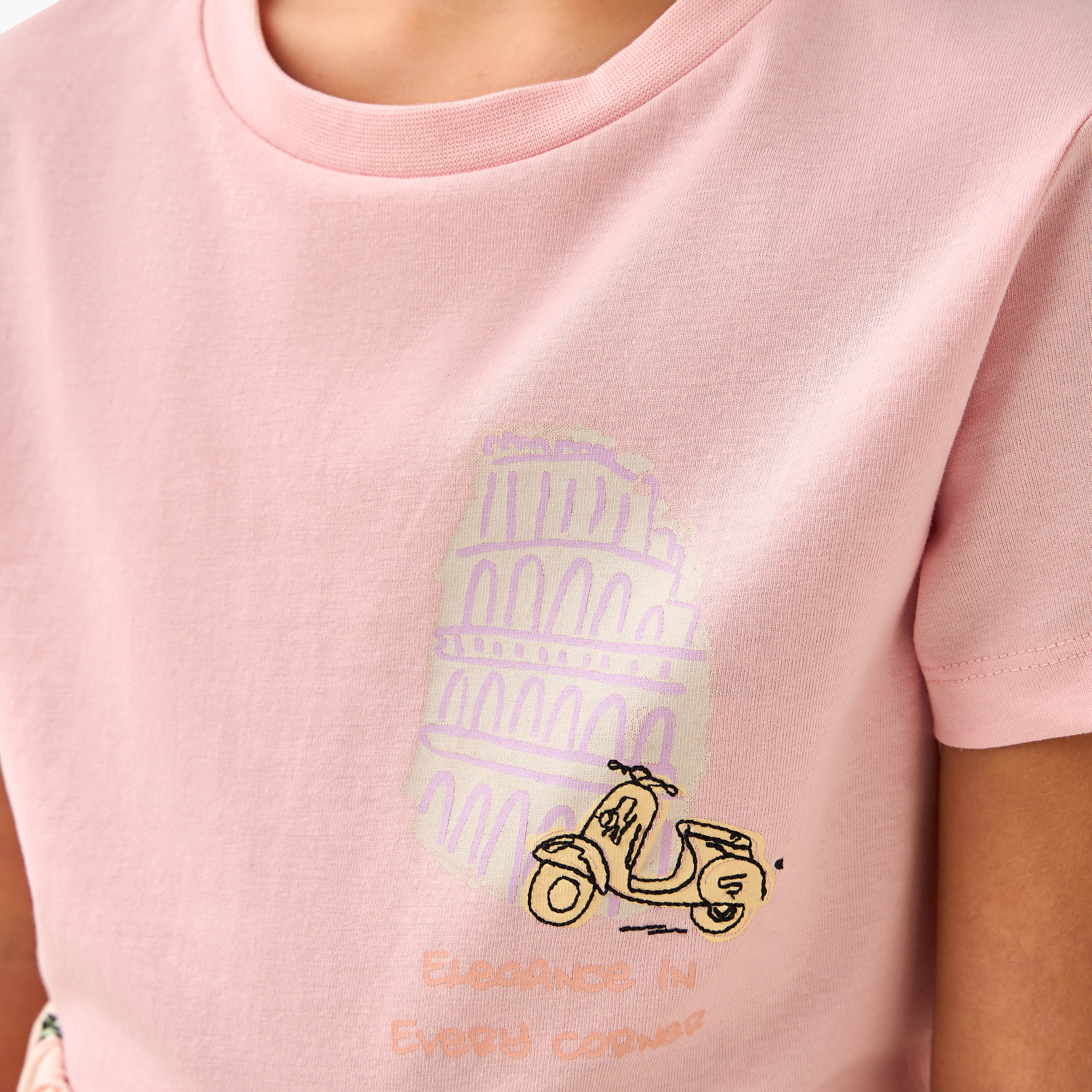 Juniors Printed T-shirt and Pyjama Set-girls-clothing-nightwear-image-5