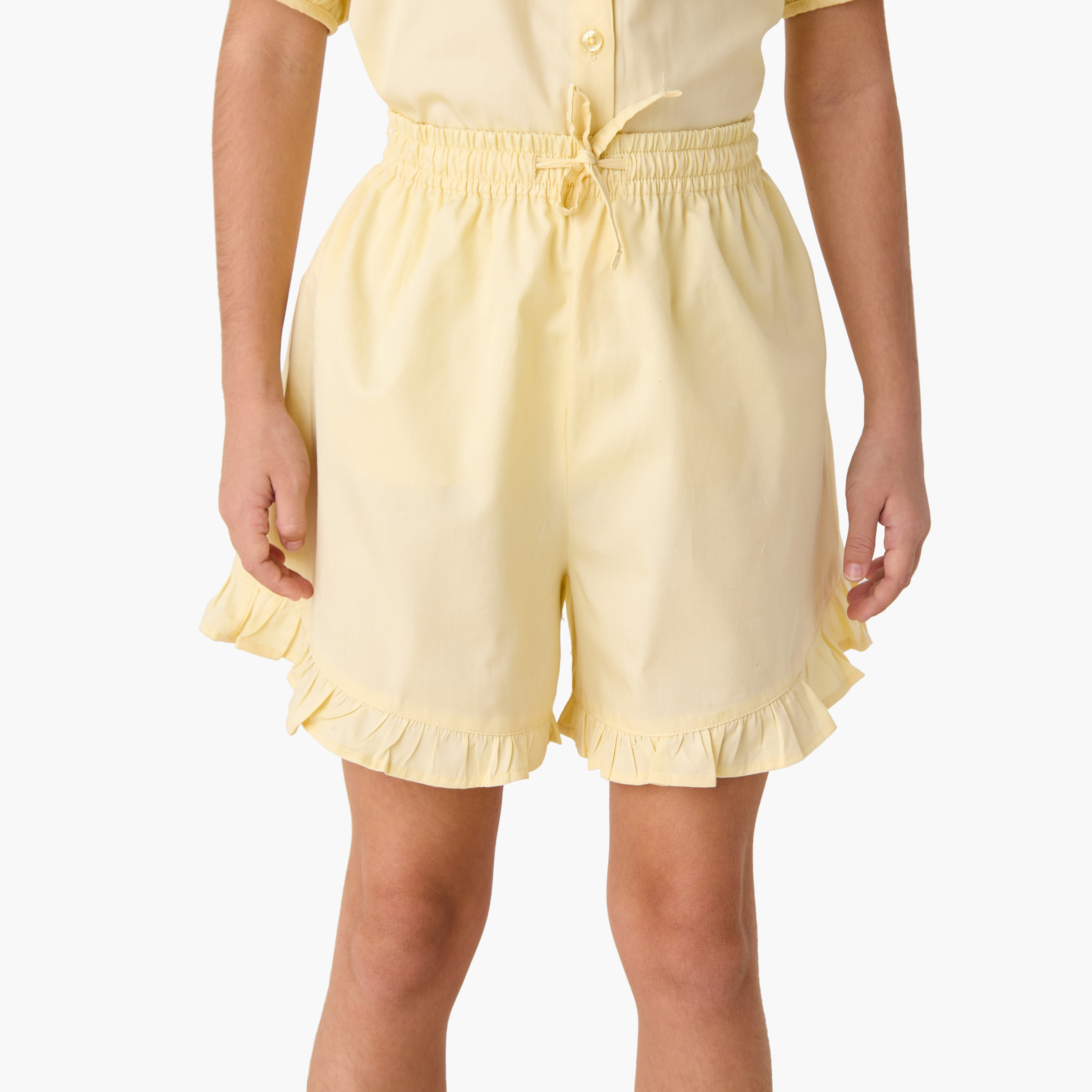 Juniors Ruffled Shirt and Shorts Set-girls-clothing-setsandcoords-image-3