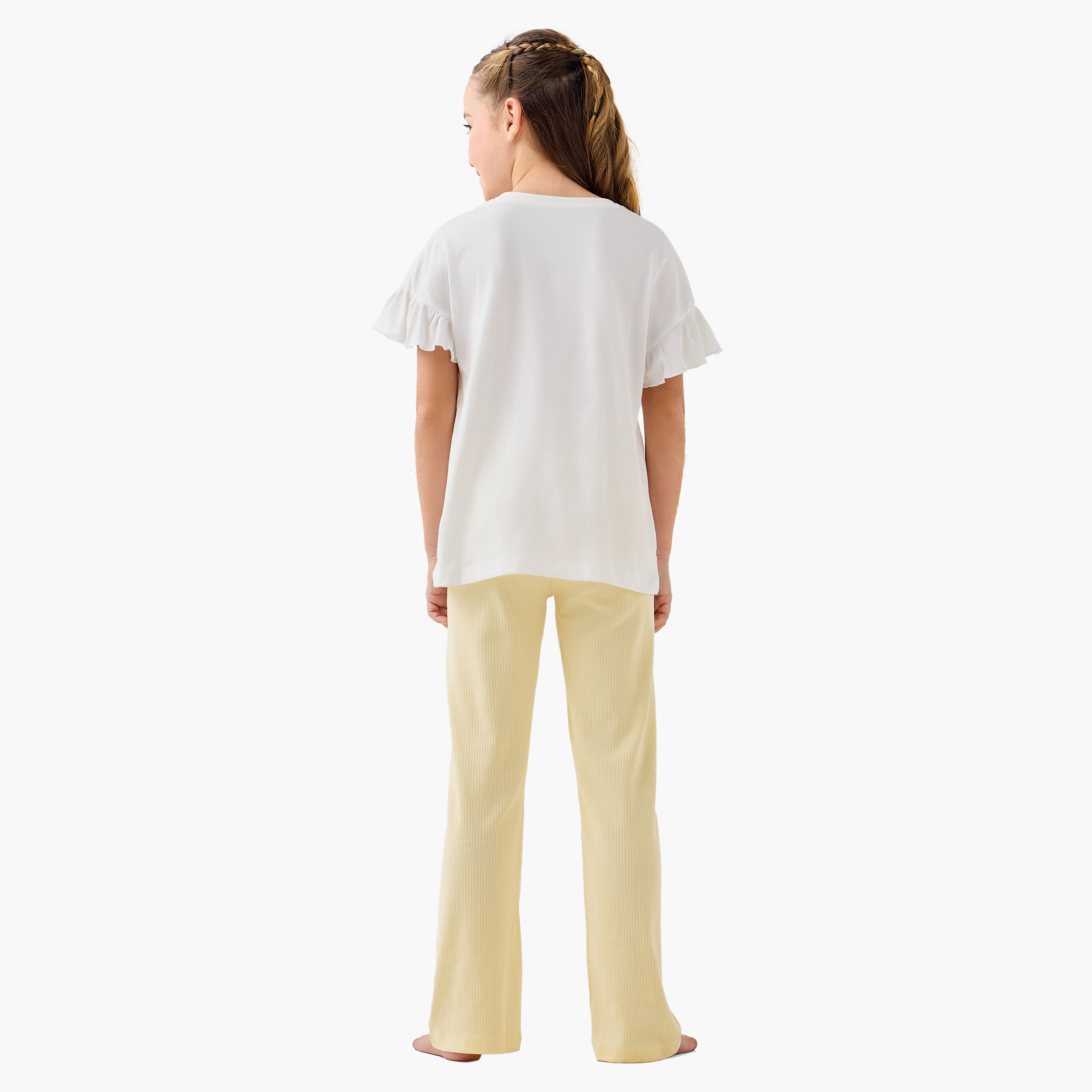 Juniors Graphic Print T-shirt and Pyjama Set-girls-clothing-nightwear-image-4