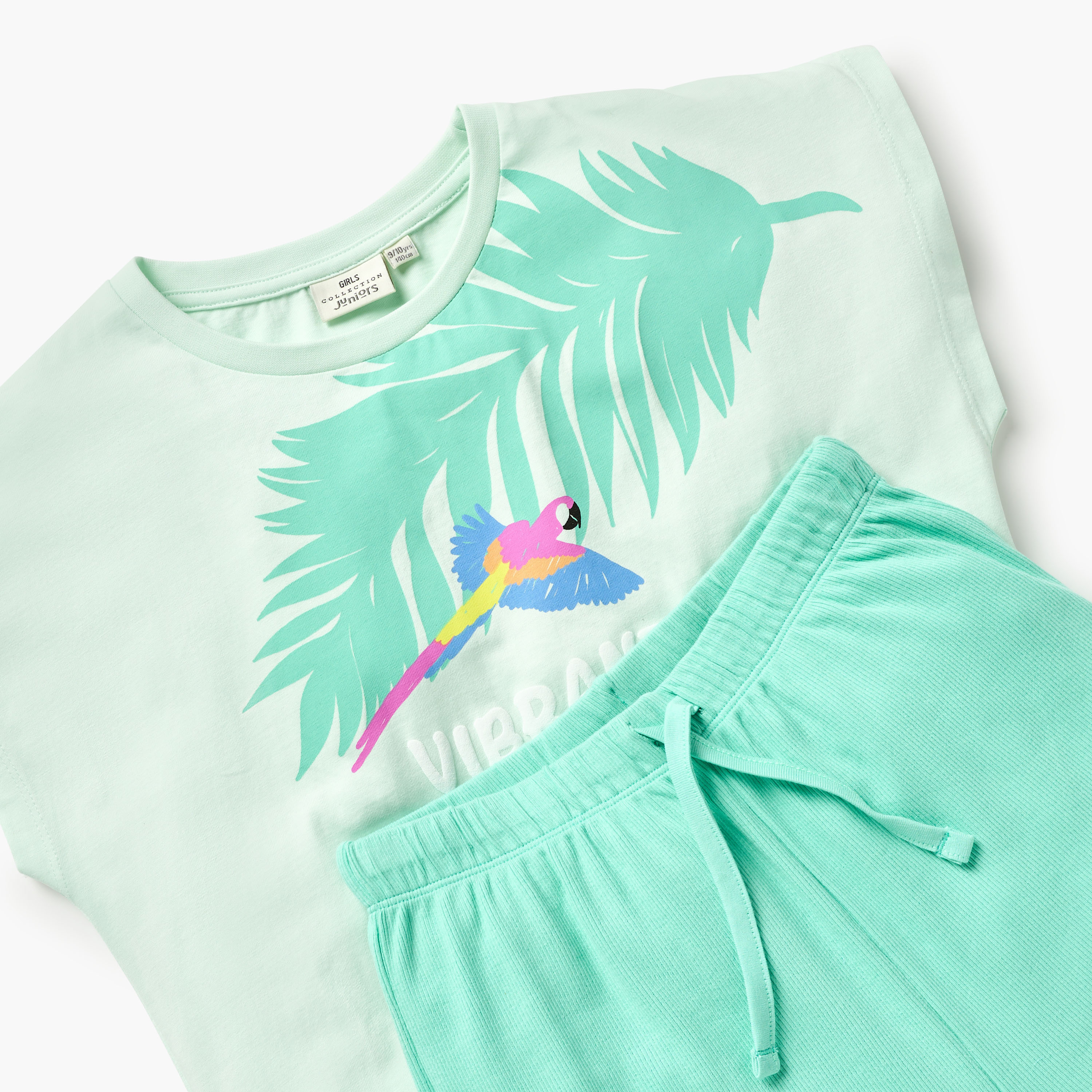 Juniors Printed T-shirt and Pyjama Set-girls-clothing-nightwear-image-4
