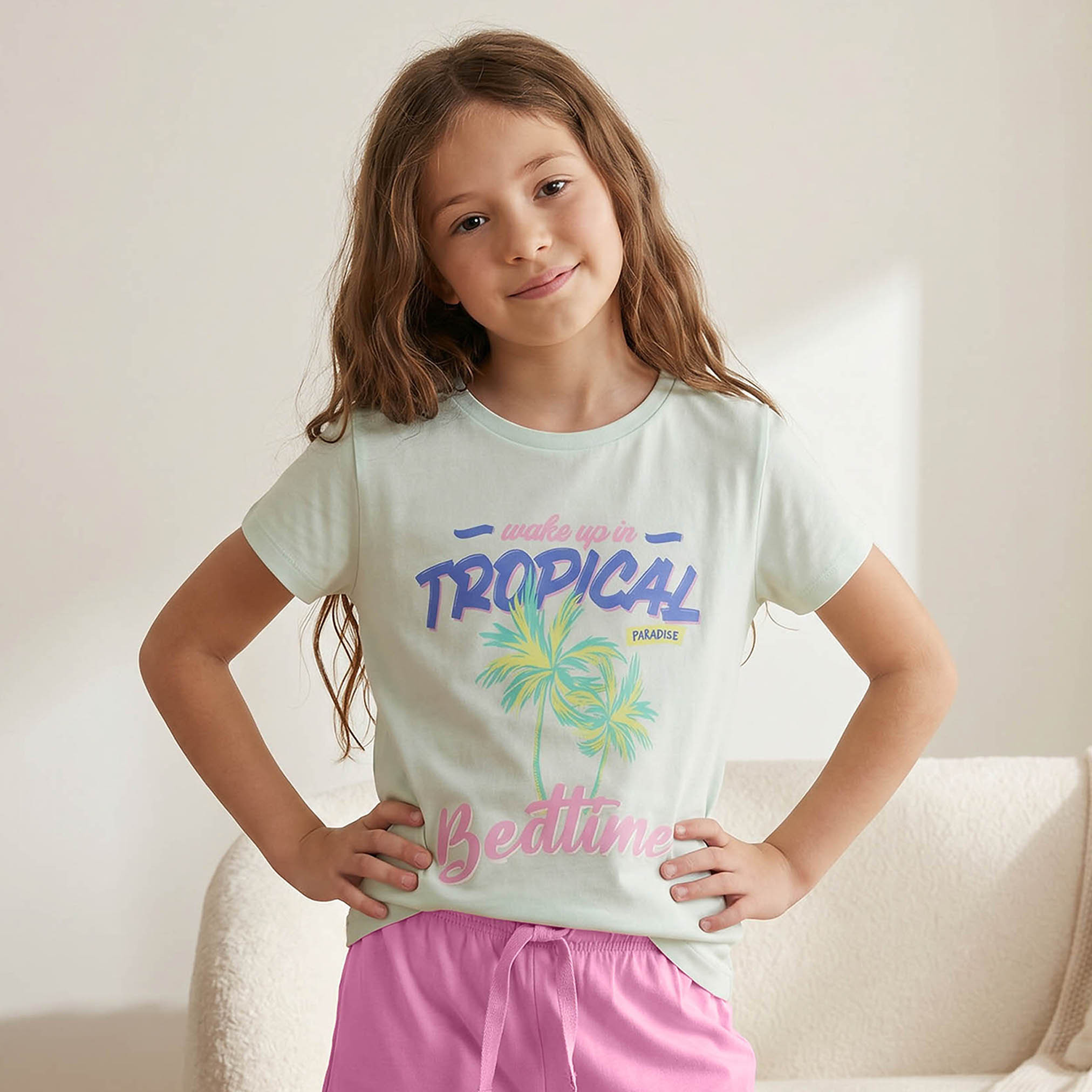 Juniors Printed T-shirts and Pyjamas - Set of 2-girls-clothing-nightwear-image-2