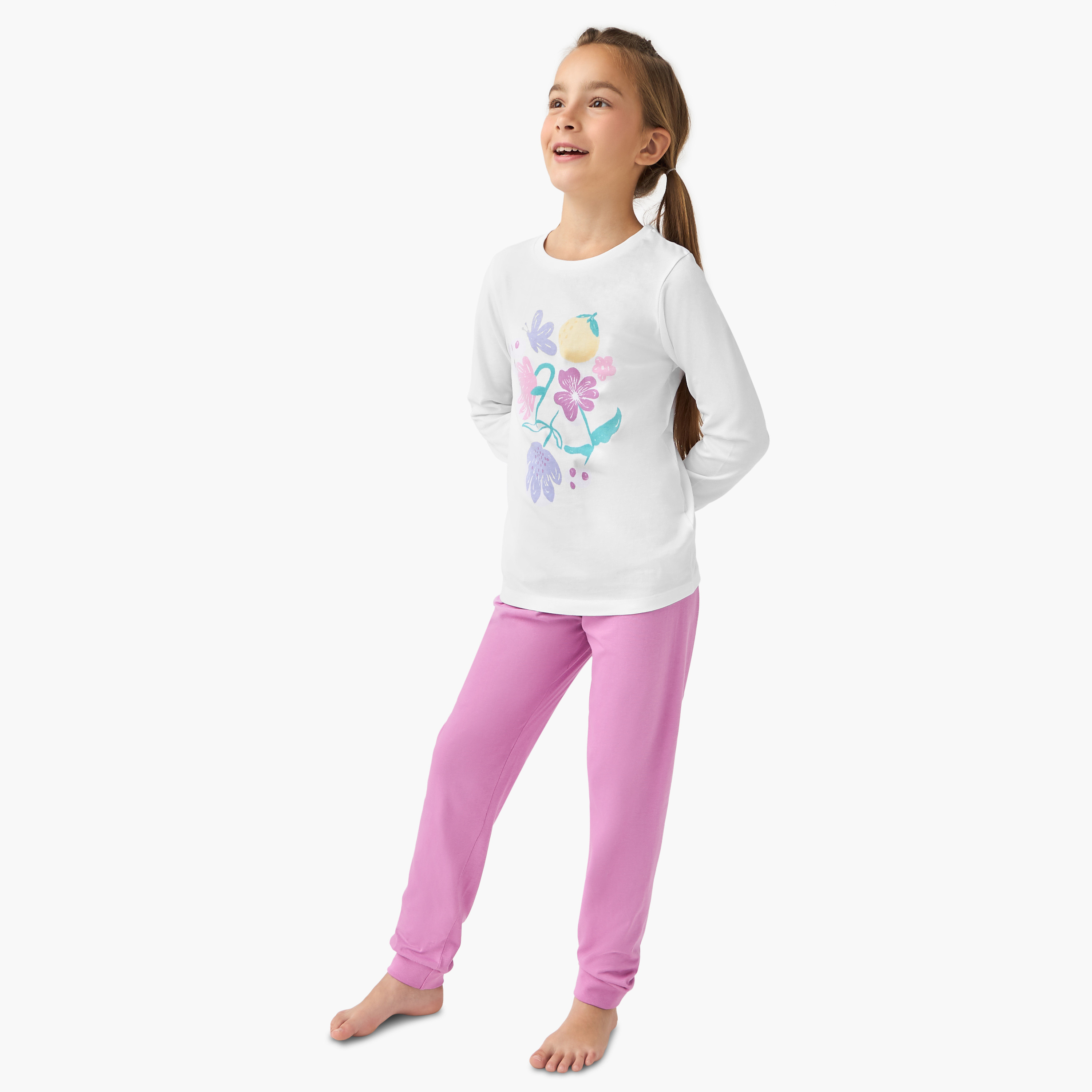 تيشيرت وبنطلون بيجاما بطبعات من جونيورز - طقم 3 قطع-girls-clothing-multipacks-image-3