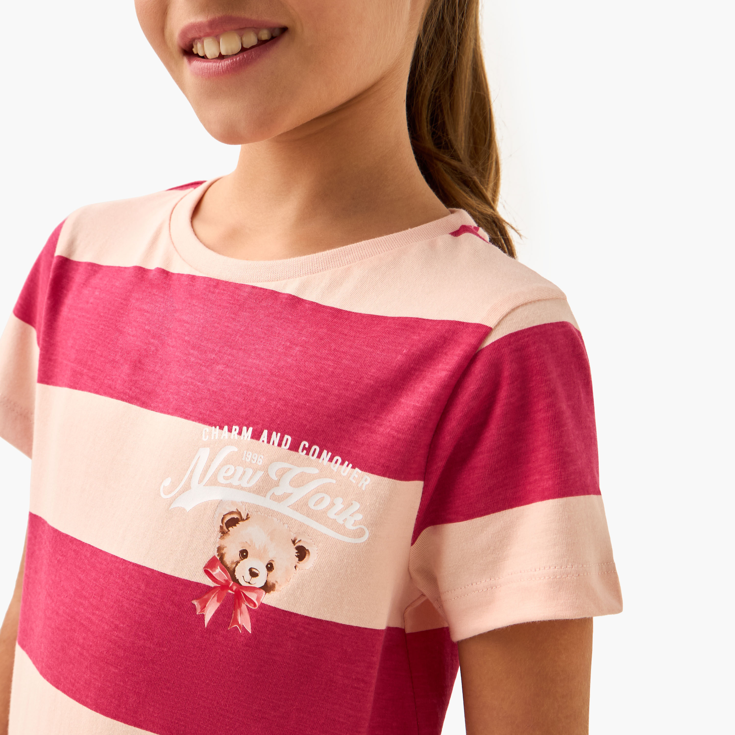 Juniors Printed T-shirts and Pyjamas - Set of 3-girls-clothing-multipacks-image-5