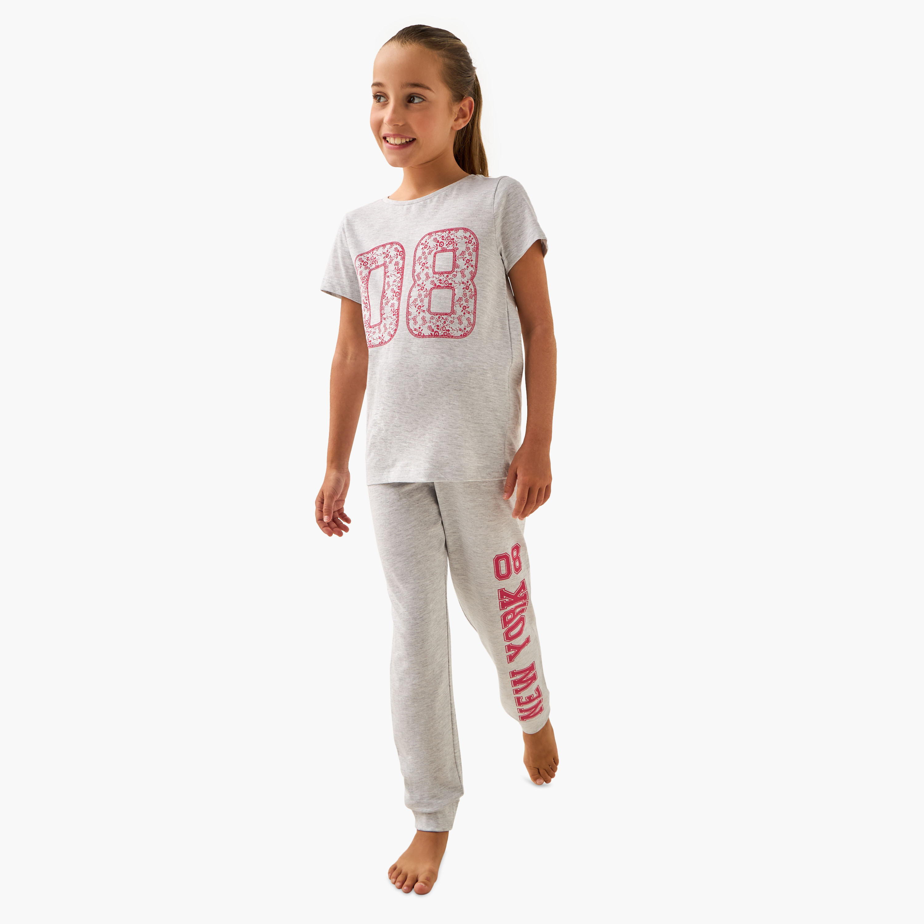 Juniors Printed T-shirts and Pyjamas - Set of 3-girls-clothing-multipacks-image-7