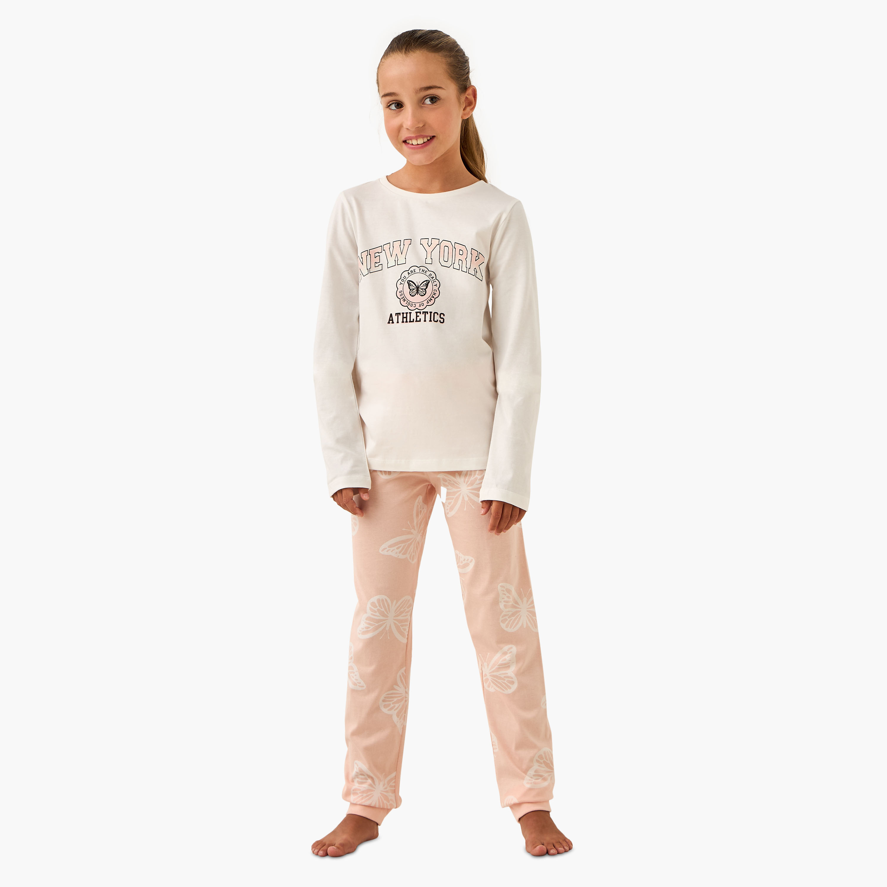 Juniors Printed T-shirts and Pyjamas - Set of 3-girls-clothing-multipacks-image-8