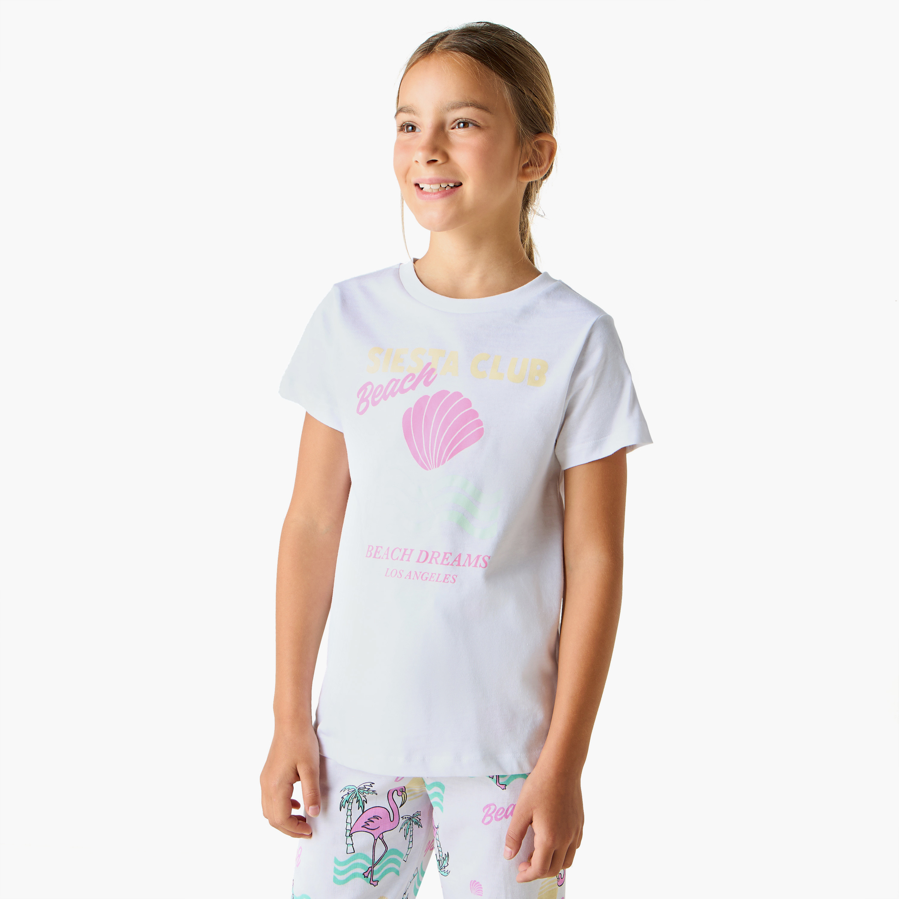Juniors Printed T-shirts and Pyjamas - Set of 3-girls-clothing-nightwear-image-2