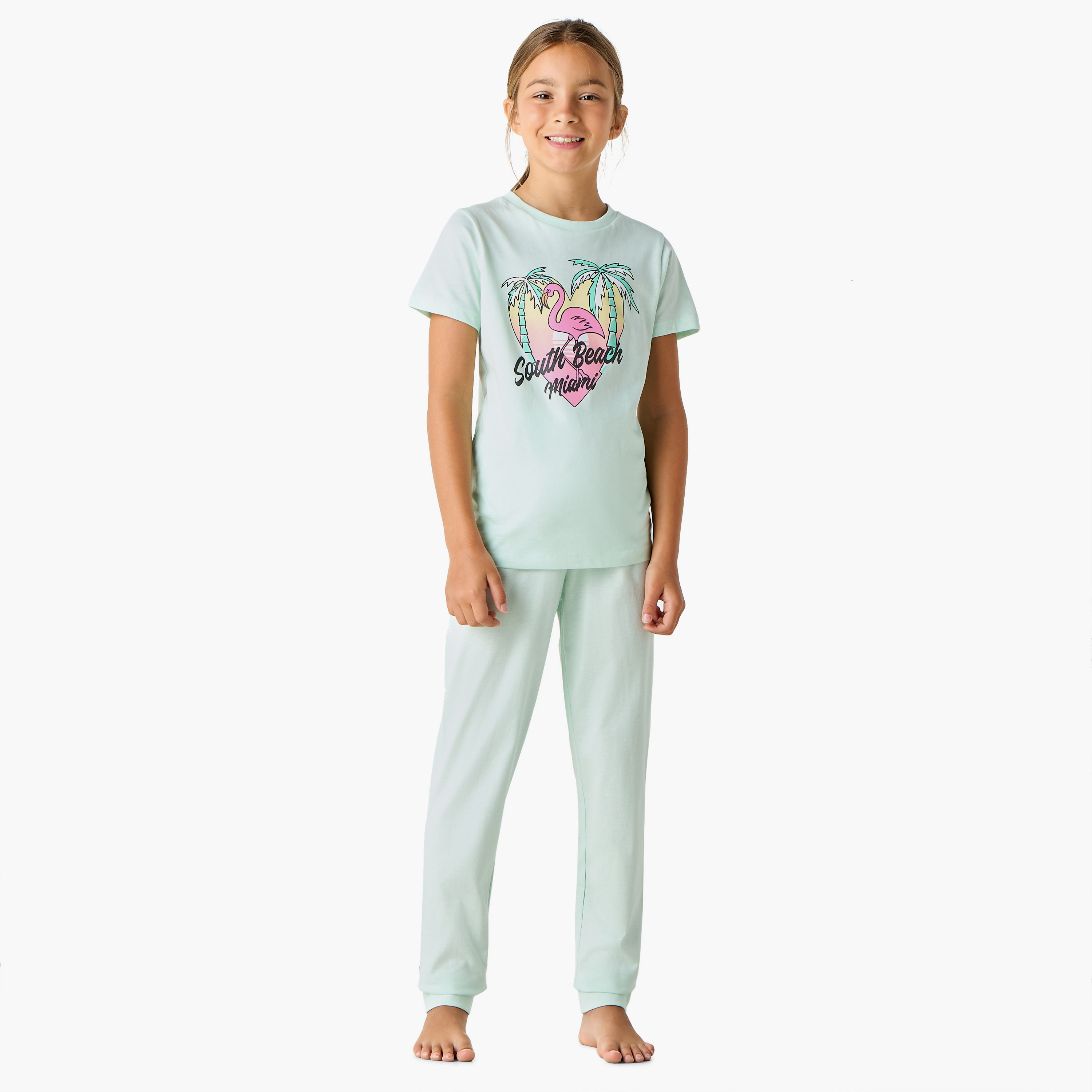Juniors Printed T-shirts and Pyjamas - Set of 3-girls-clothing-nightwear-image-7