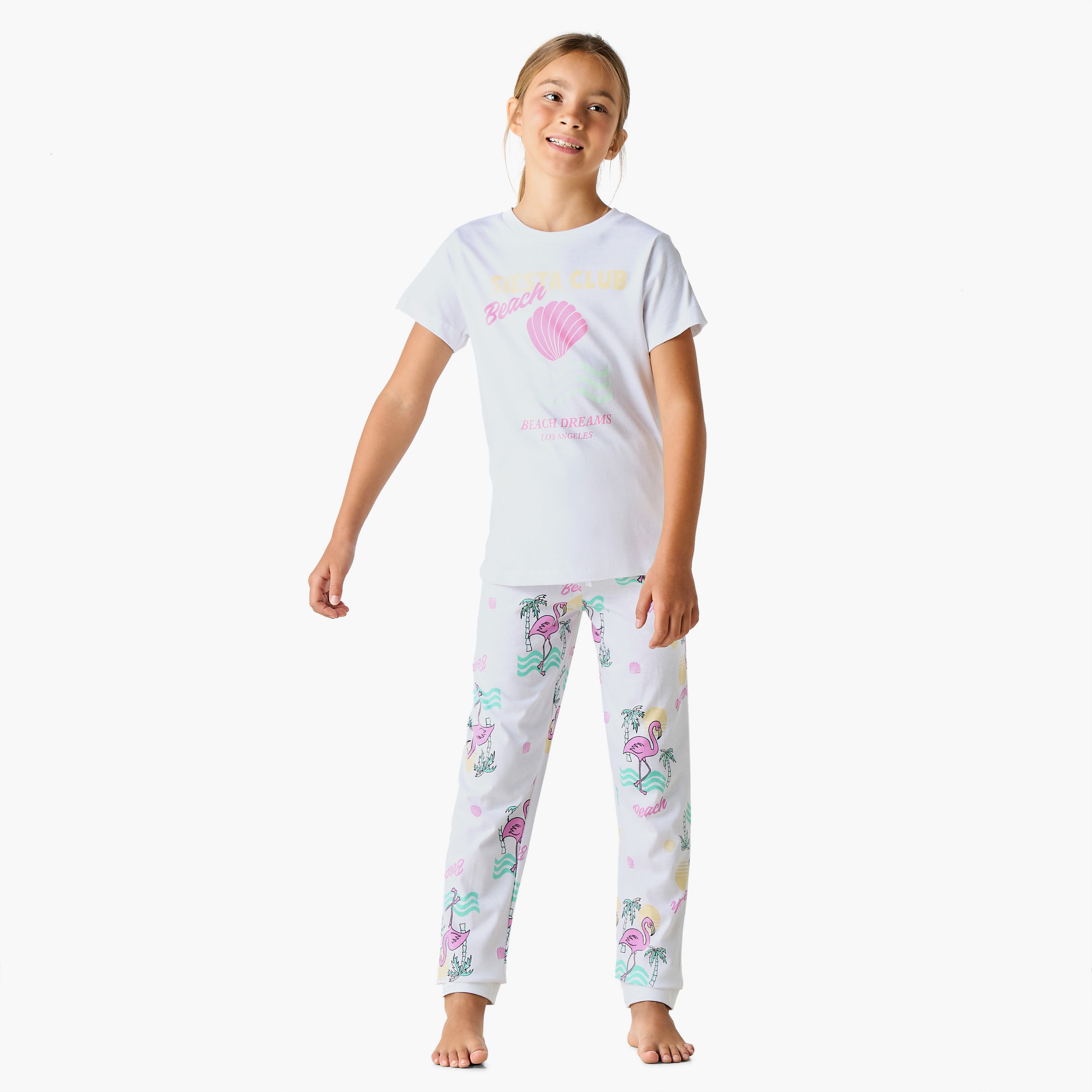 Juniors Printed T-shirts and Pyjamas - Set of 3-girls-clothing-nightwear-image-9