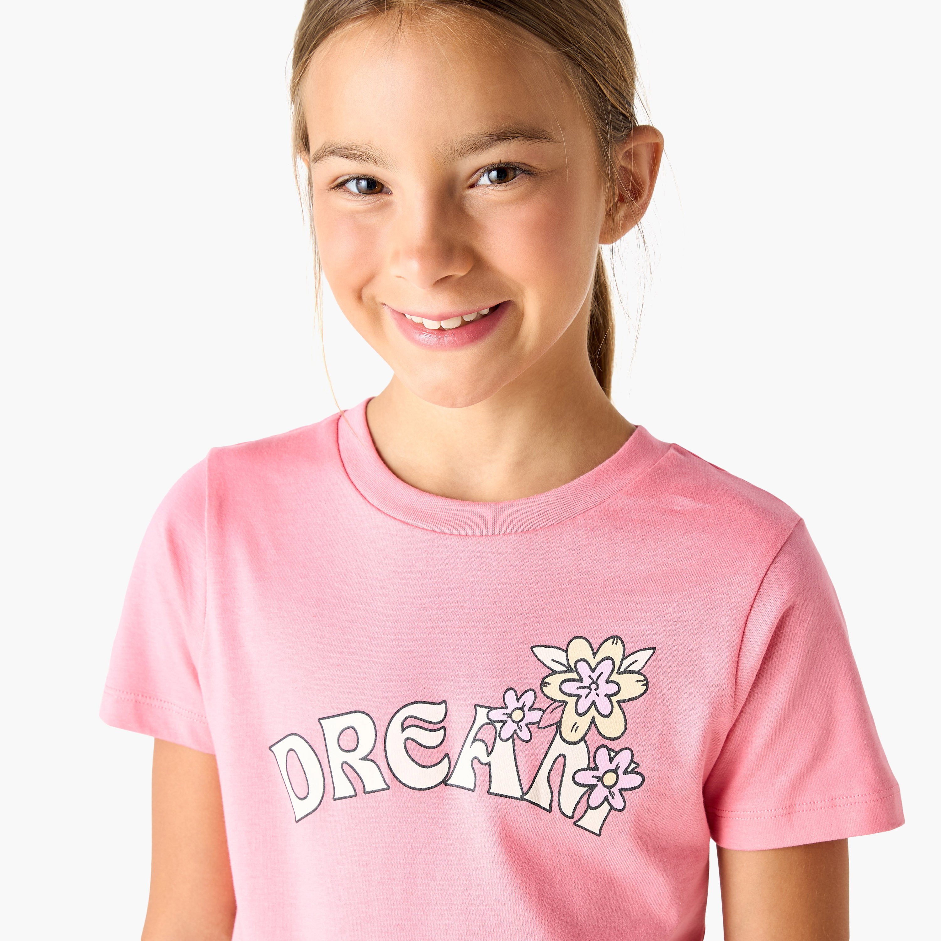Juniors Printed T-shirt and Pyjamas - Set of 3-girls-clothing-nightwear-image-7