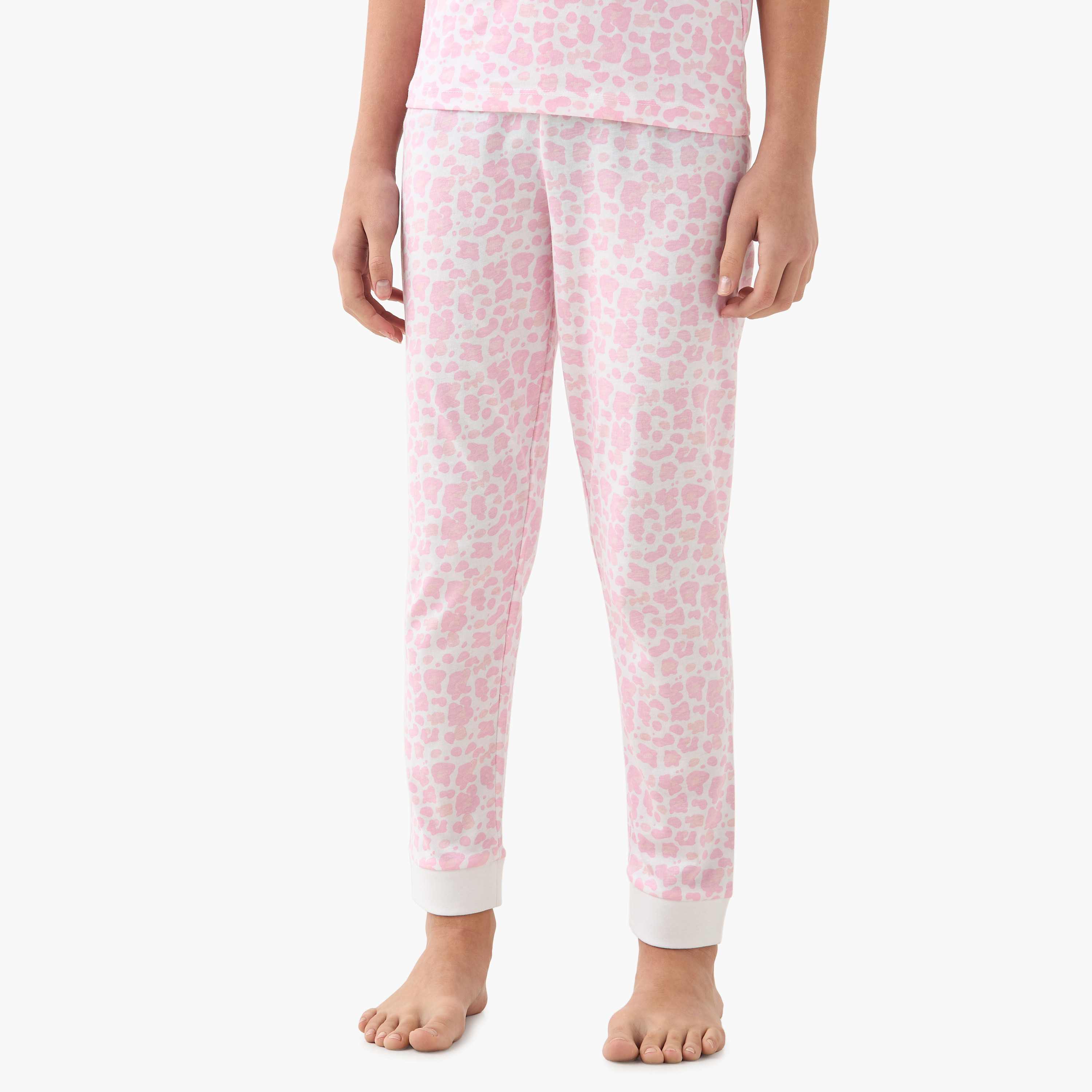 Juniors All-Over Print T-shirt and Pyjama Set-girls-clothing-nightwear-image-3