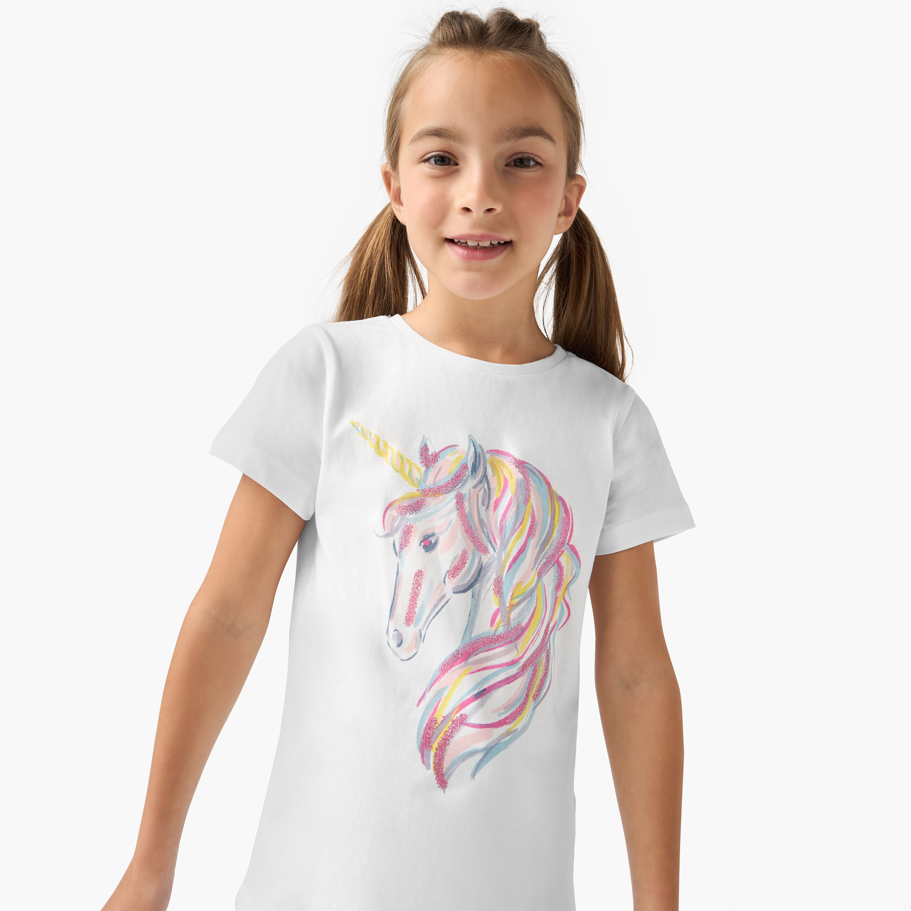 طقم بنطلون بيجاما وتيشيرت بطبعات يونيكورن من جونيورز-girls-clothing-nightwear-image-2