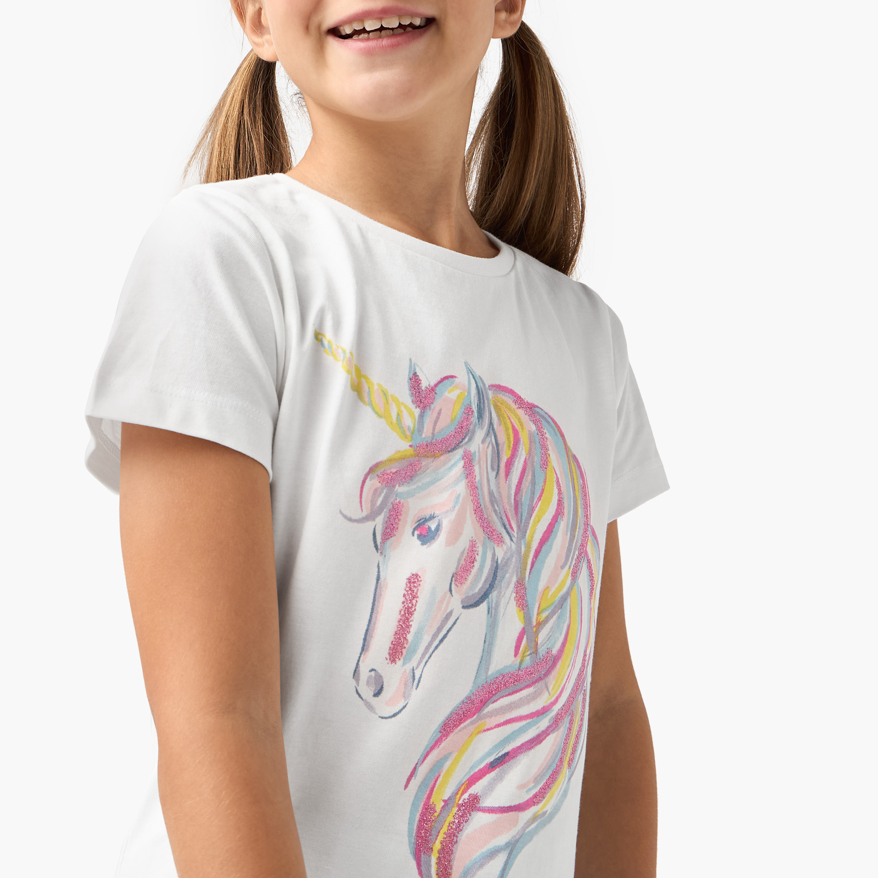 طقم بنطلون بيجاما وتيشيرت بطبعات يونيكورن من جونيورز-girls-clothing-nightwear-image-5
