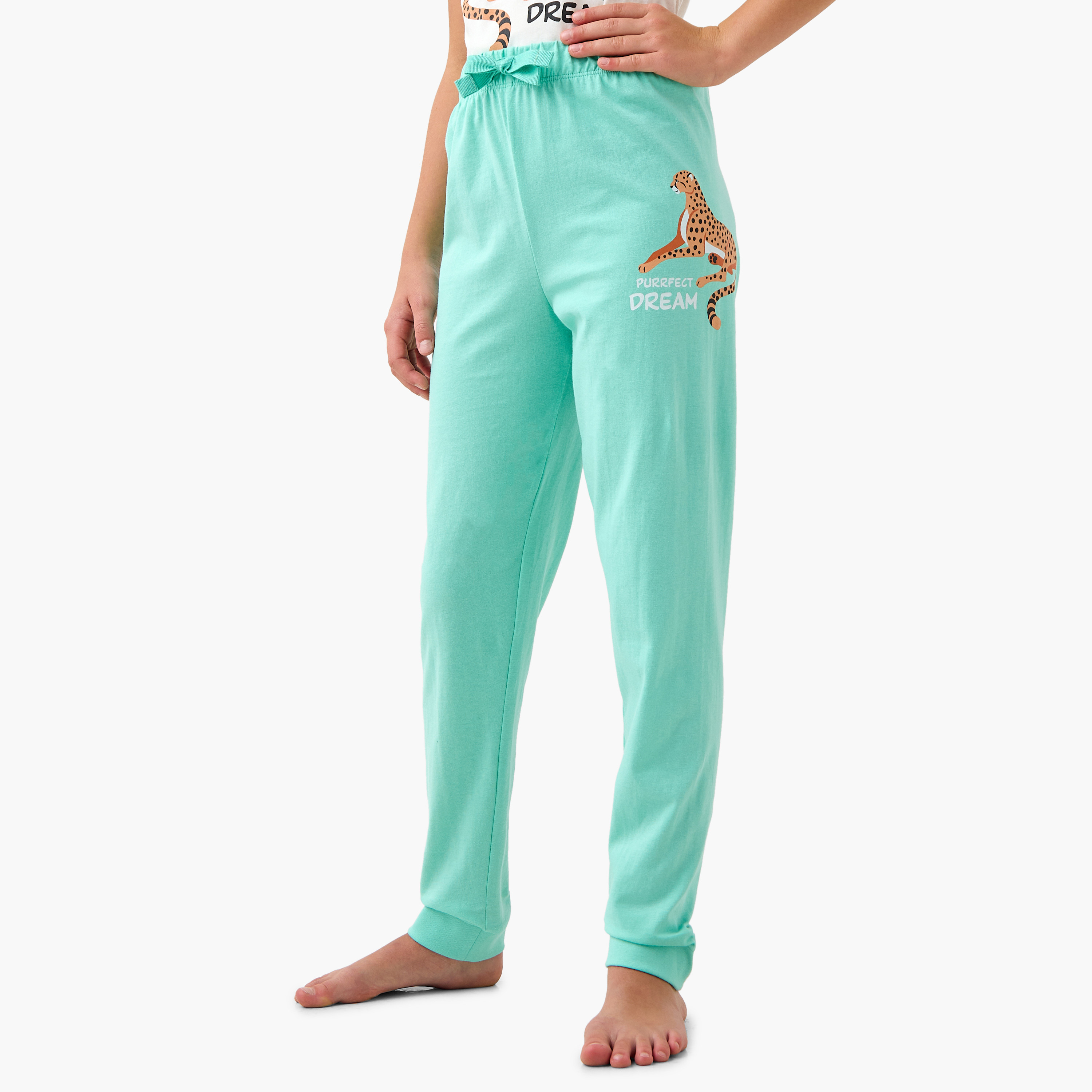 Juniors Printed T-shirt and Pyjama Set-girls-clothing-nightwear-image-3