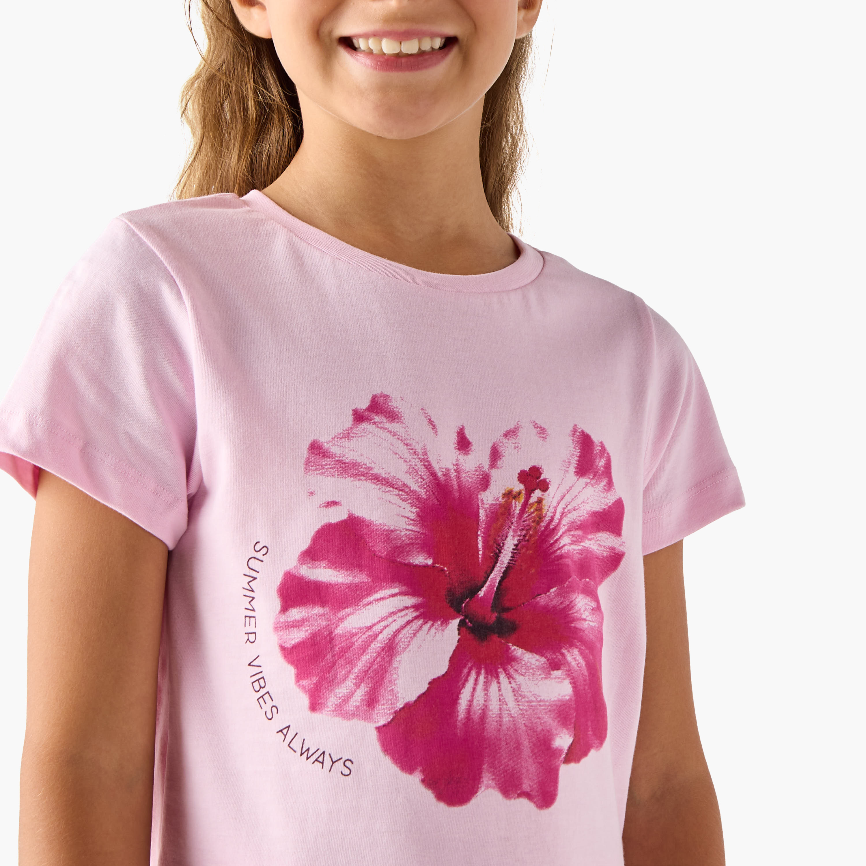 طقم تيشيرت وبنطلون بيجاما بطبعات زهرية من جونيورز-girls-clothing-nightwear-image-5