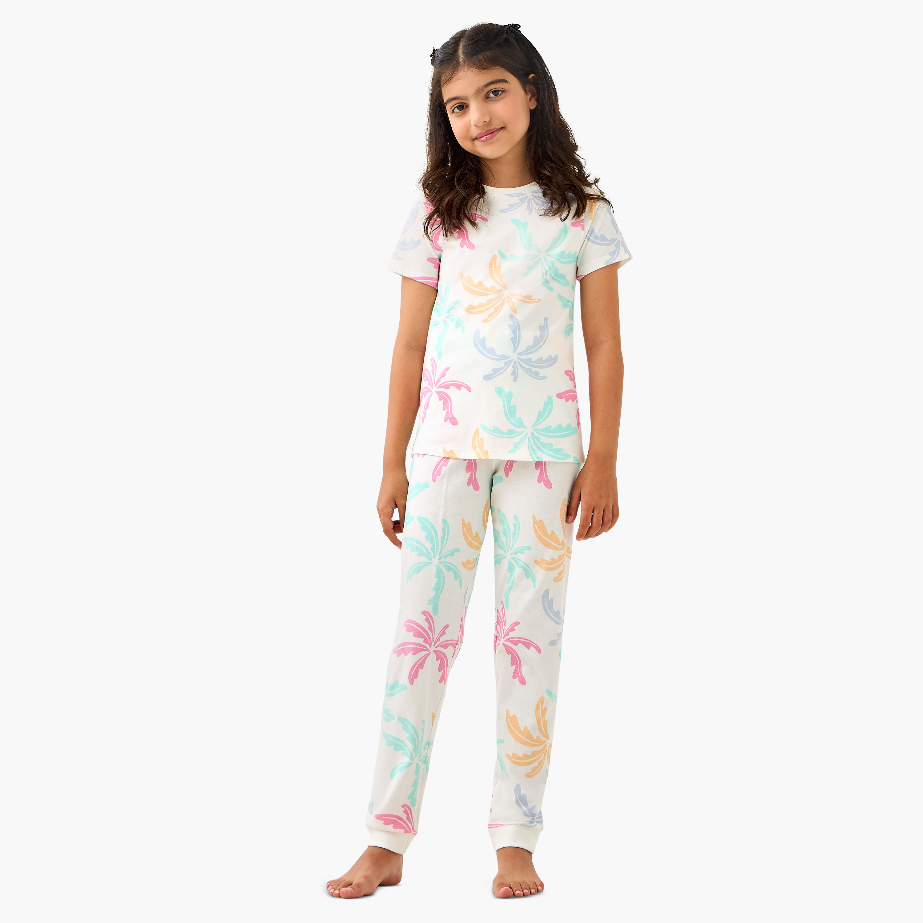 Juniors Printed T-shirts and Pyjamas - Set of 2-girls-clothing-nightwear-image-2