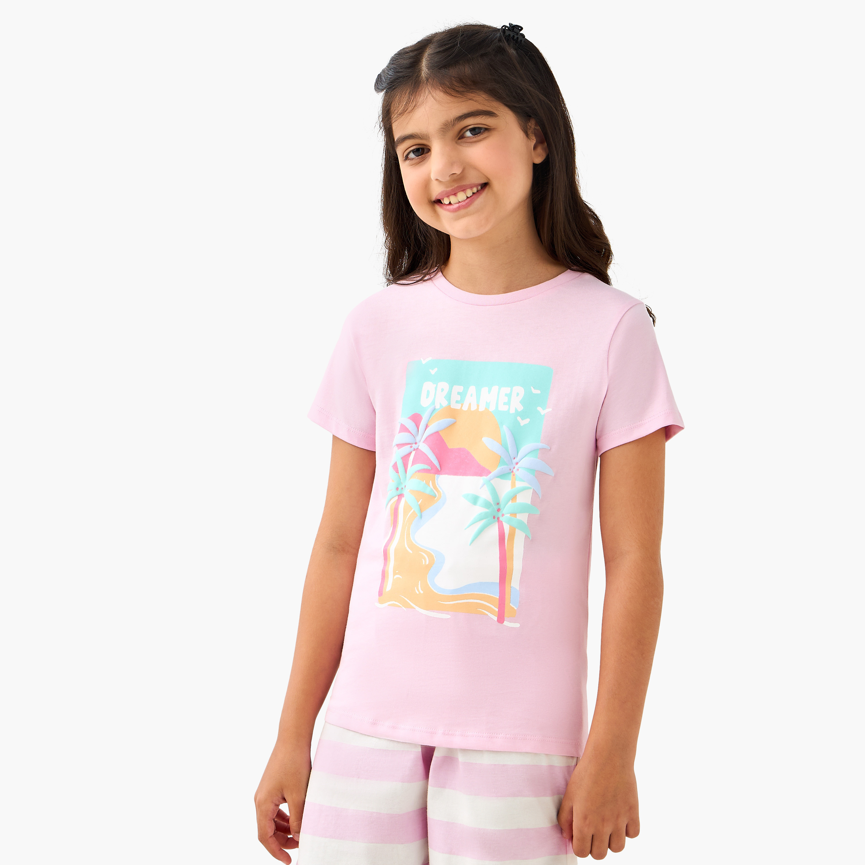 Juniors Printed T-shirts and Pyjamas - Set of 2-girls-clothing-nightwear-image-3