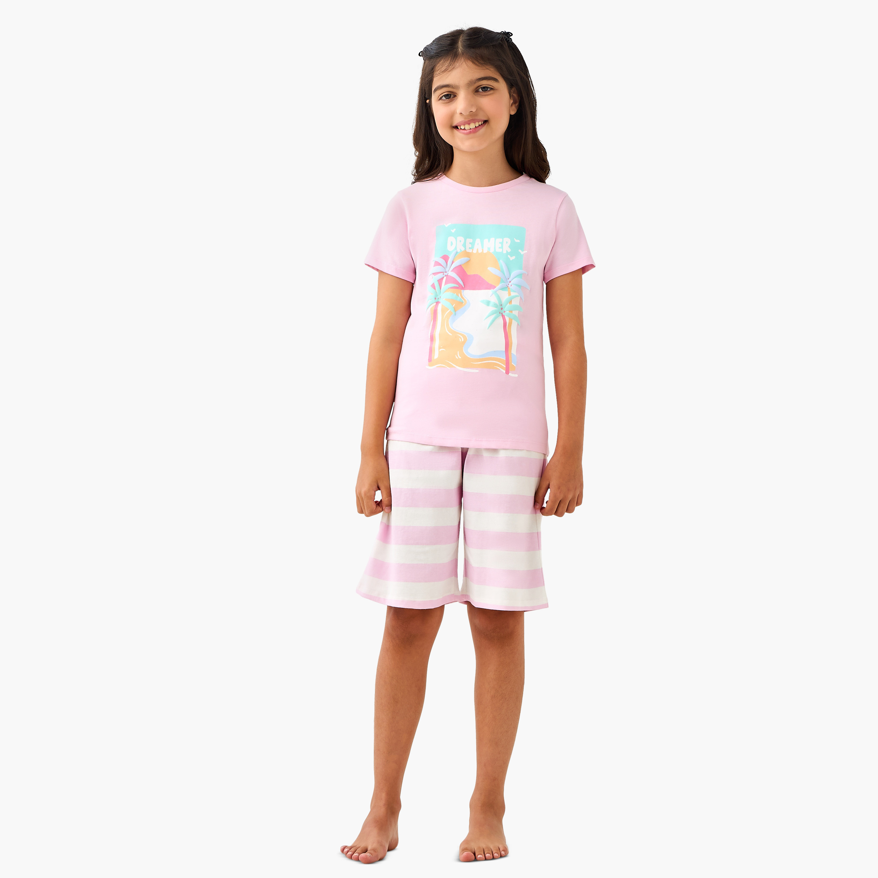 Juniors Printed T-shirts and Pyjamas - Set of 2-girls-clothing-nightwear-image-8