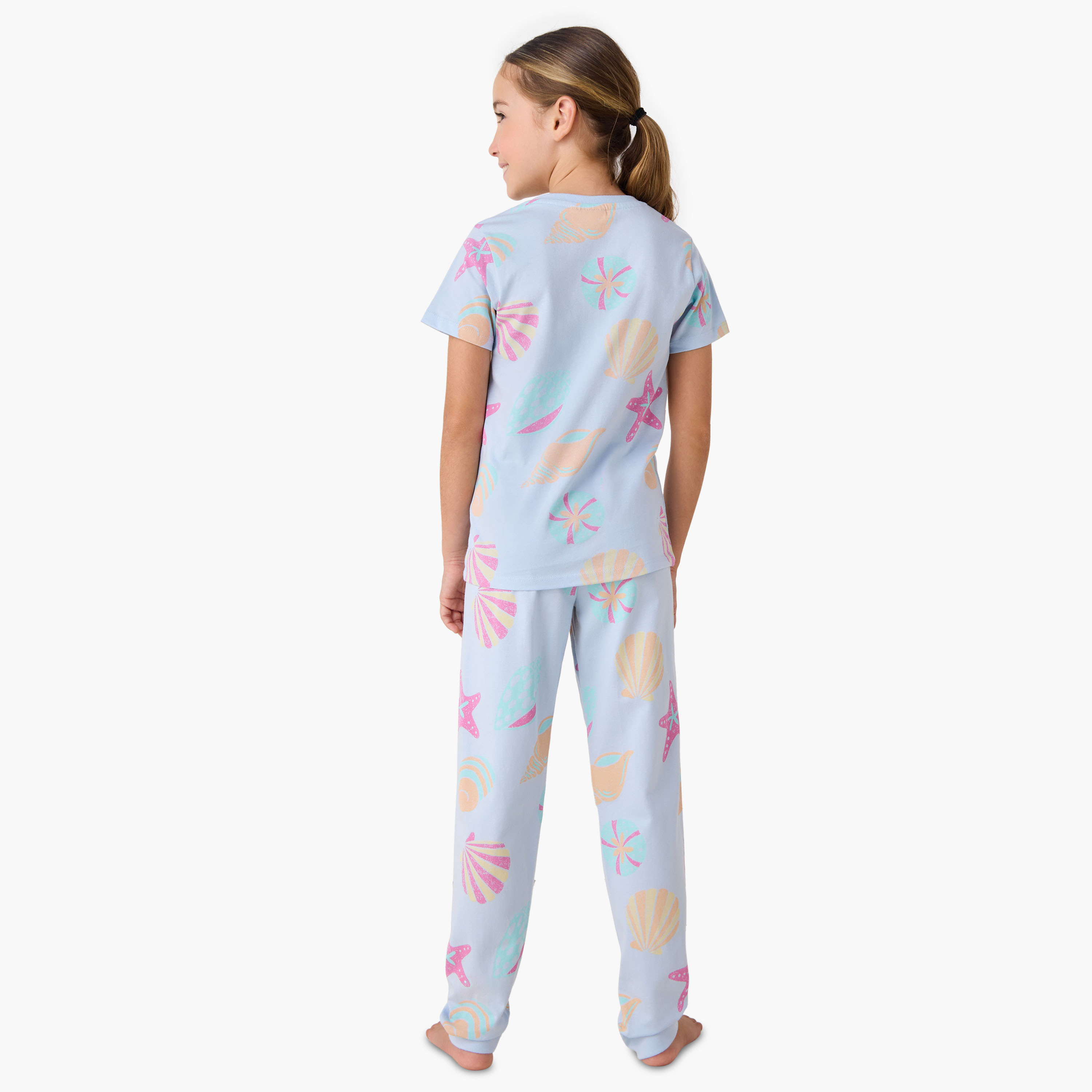 Juniors Seashell Print T-shirts and Pyjamas - Set of 2-girls-clothing-multipacks-image-6
