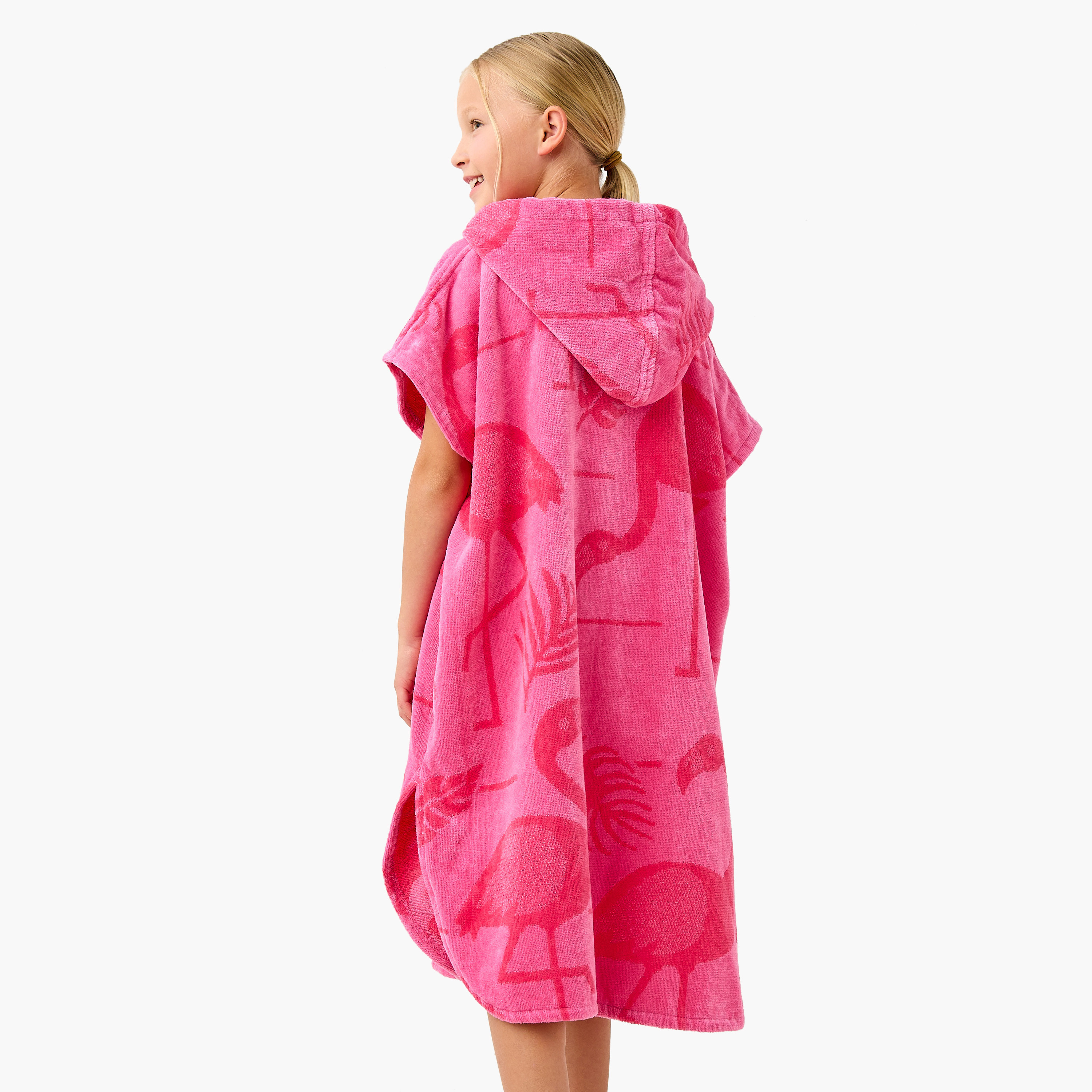 روب حمام تيري بقبعة وطبعات فلامنجو من جونيورز-girls-clothing-nightwear-image-3