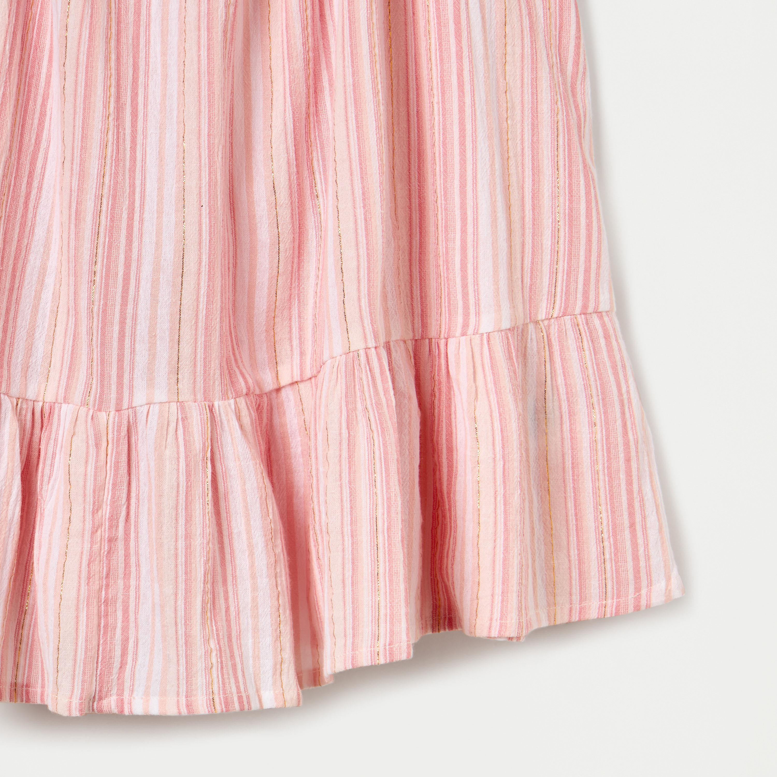 Juniors Striped Sleeveless Night Dress with Bow Applique-girls-clothing-nightwear-image-3