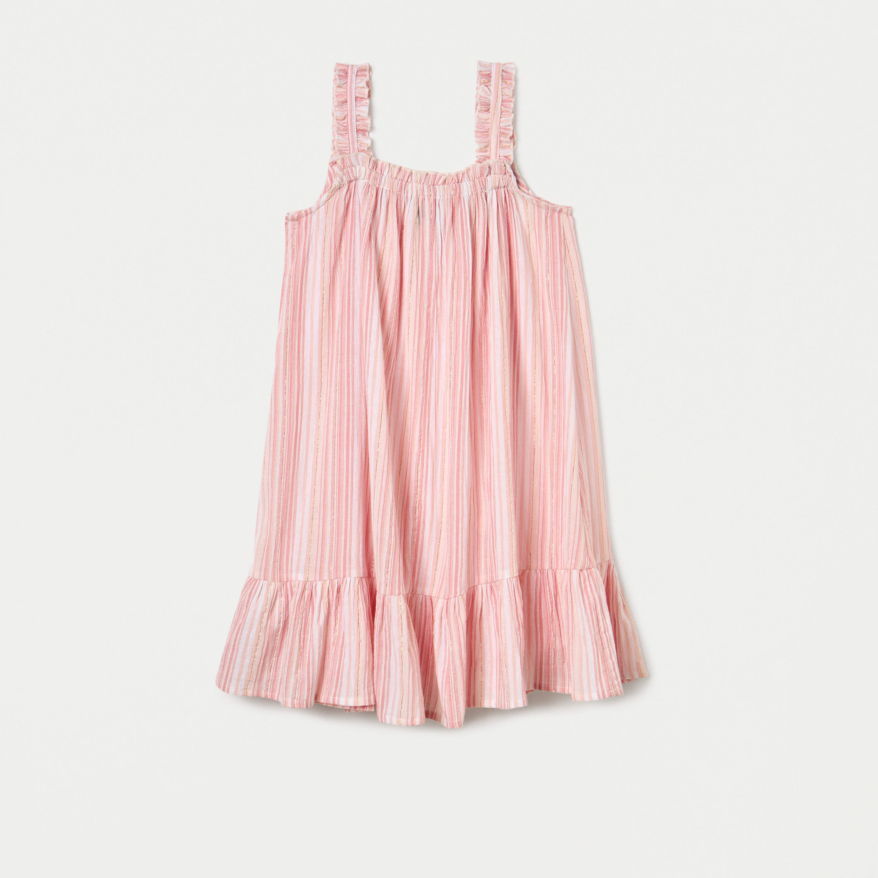Juniors Striped Sleeveless Night Dress with Bow Applique-girls-clothing-nightwear-image-4