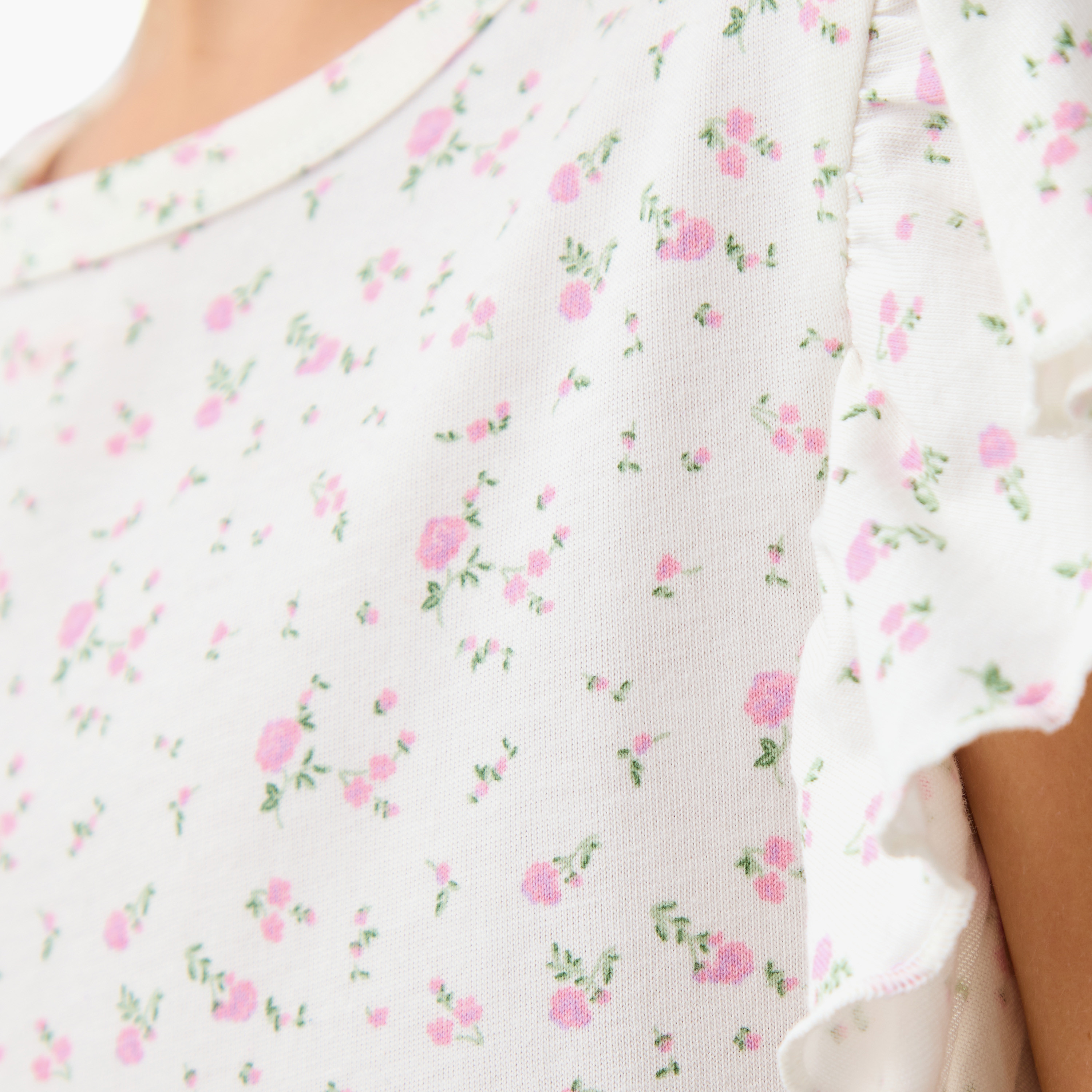 فستان نوم بأكمام بكشكش وطبعات من جونيورز - مجموعة من قطعتين-girls-clothing-nightwear-image-6