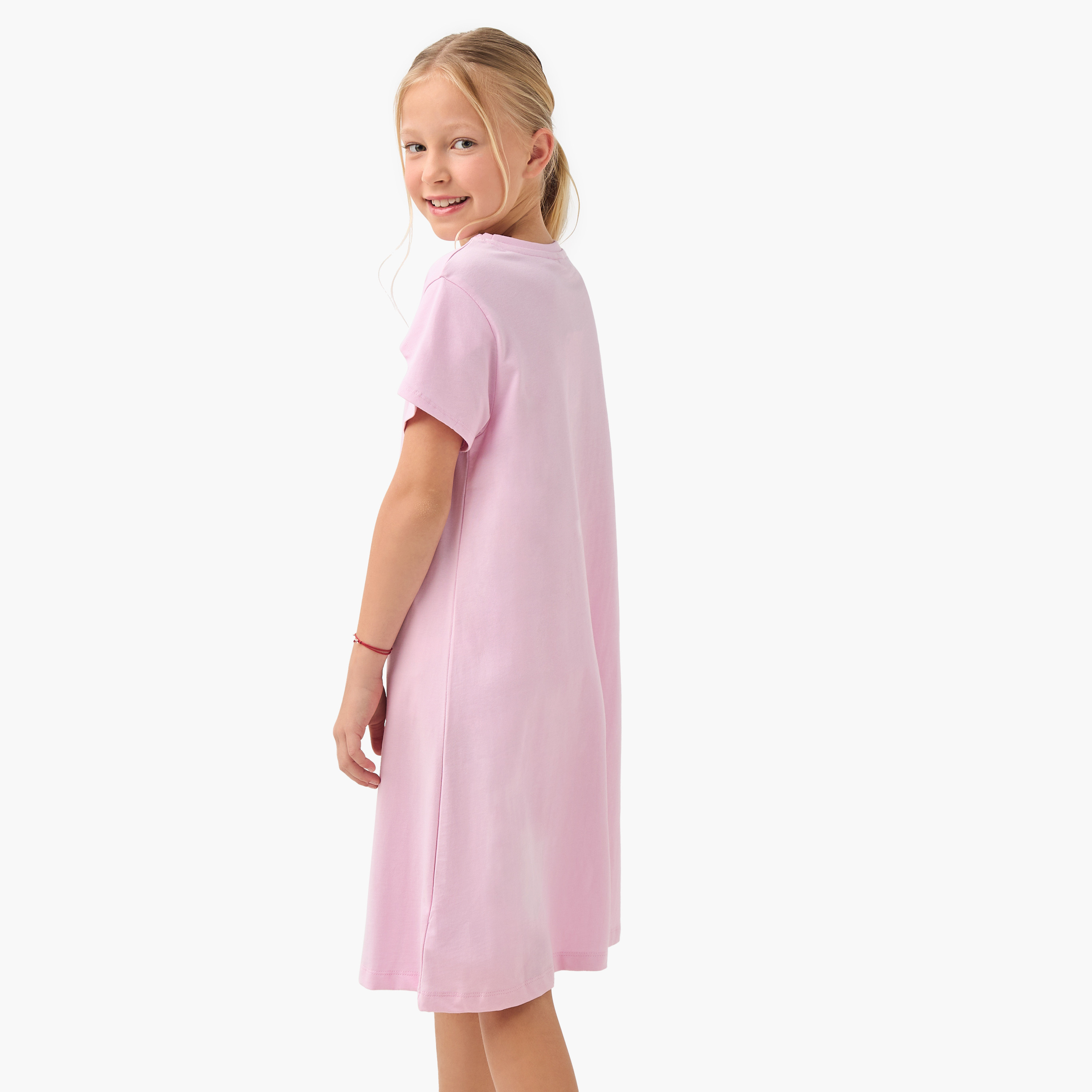 فستان نوم بياقة مستديرة وأكمام قصيرة وطبعات من جونيورز - طقم من قطعتين-girls-clothing-nightwear-image-3