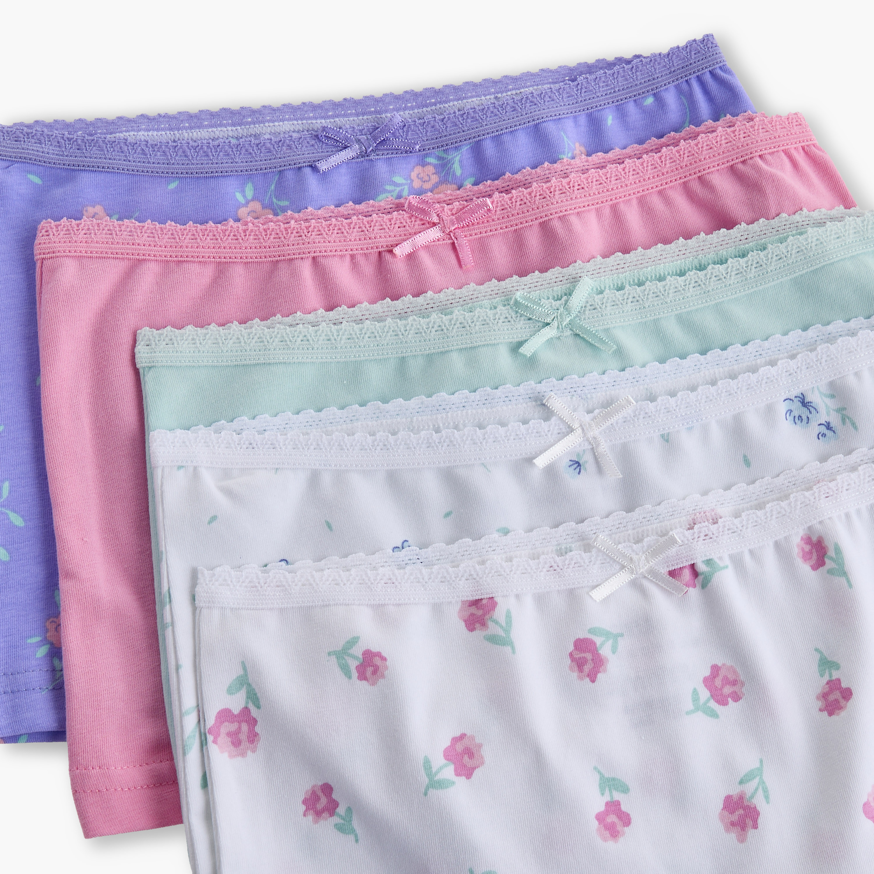 Juniors Printed Boxers with Lace Trim - Set of 5-girls-clothing-innerwear-panties-image-6