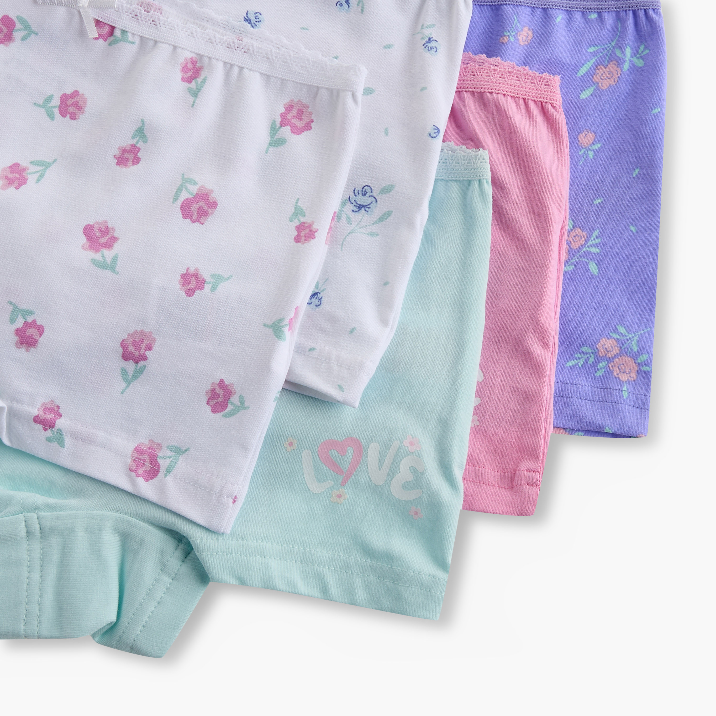 Juniors Printed Boxers with Lace Trim - Set of 5-girls-clothing-innerwear-panties-image-7