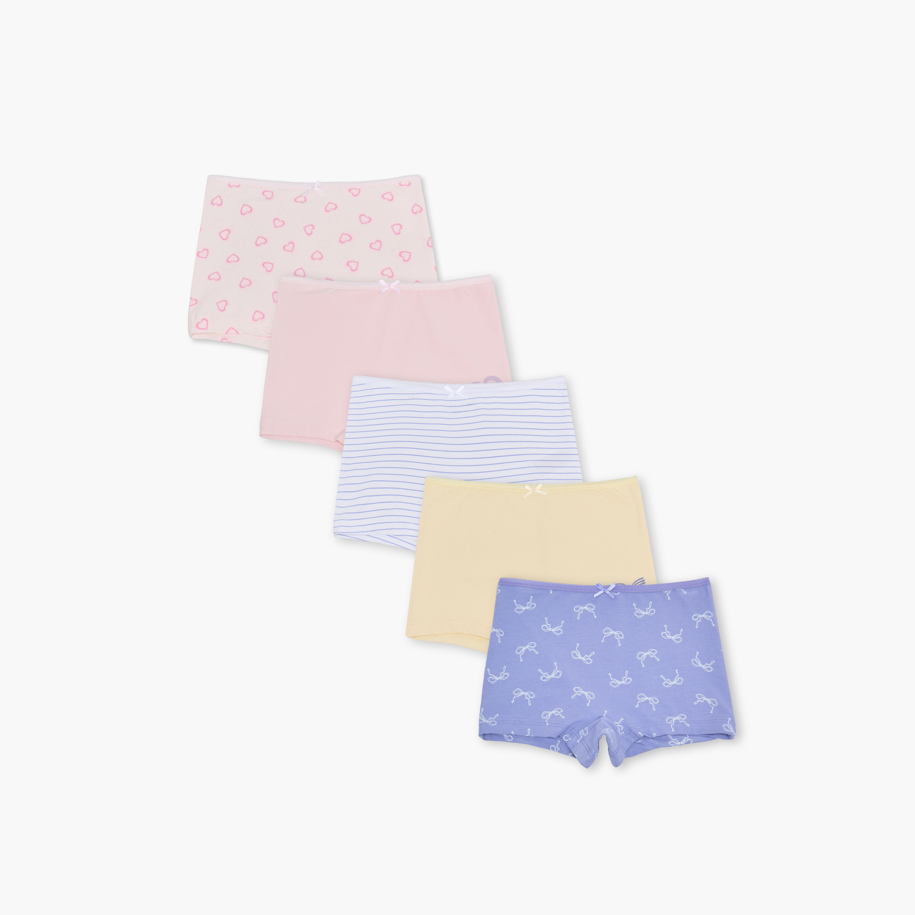 Juniors Printed Briefs with Bow Detail - Set of 5-girls-clothing-innerwear-panties-image-1