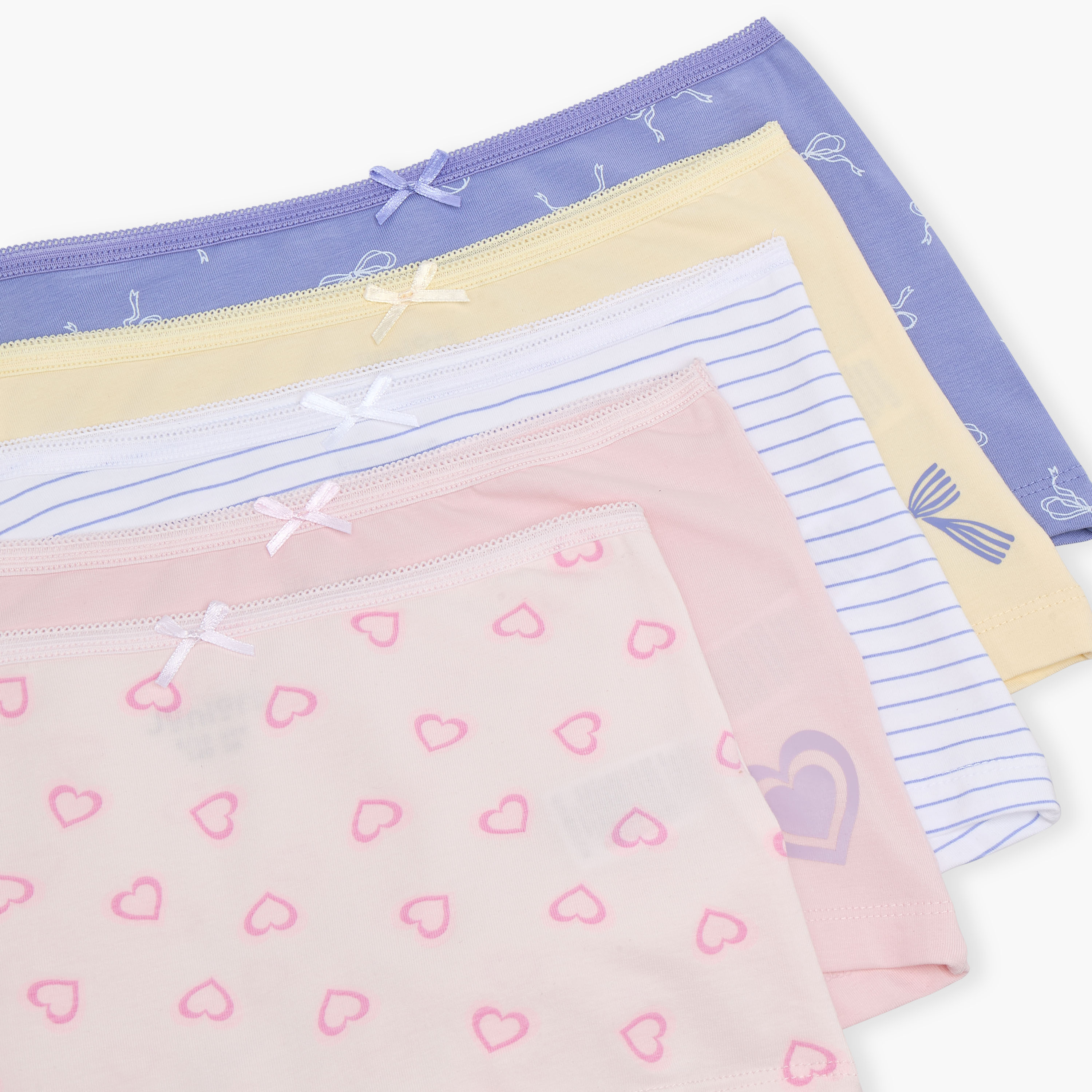 Juniors Printed Briefs with Bow Detail - Set of 5-girls-clothing-innerwear-panties-image-7
