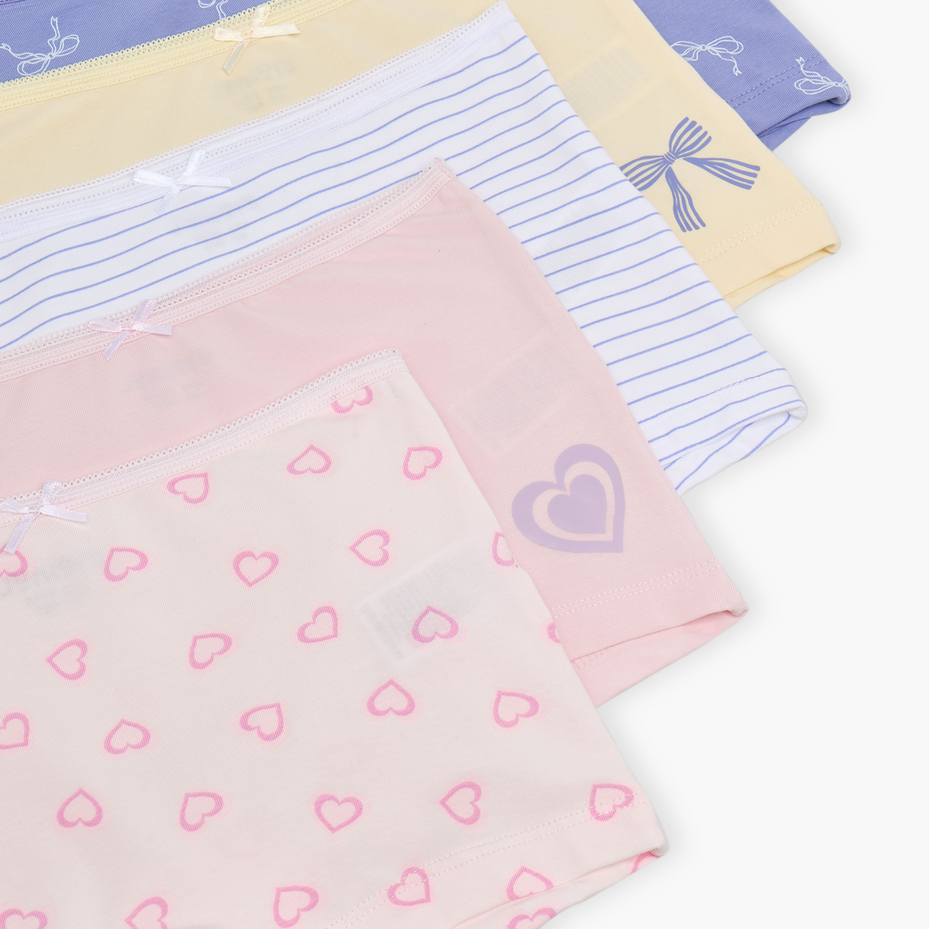 Juniors Printed Briefs with Bow Detail - Set of 5-girls-clothing-innerwear-panties-image-8