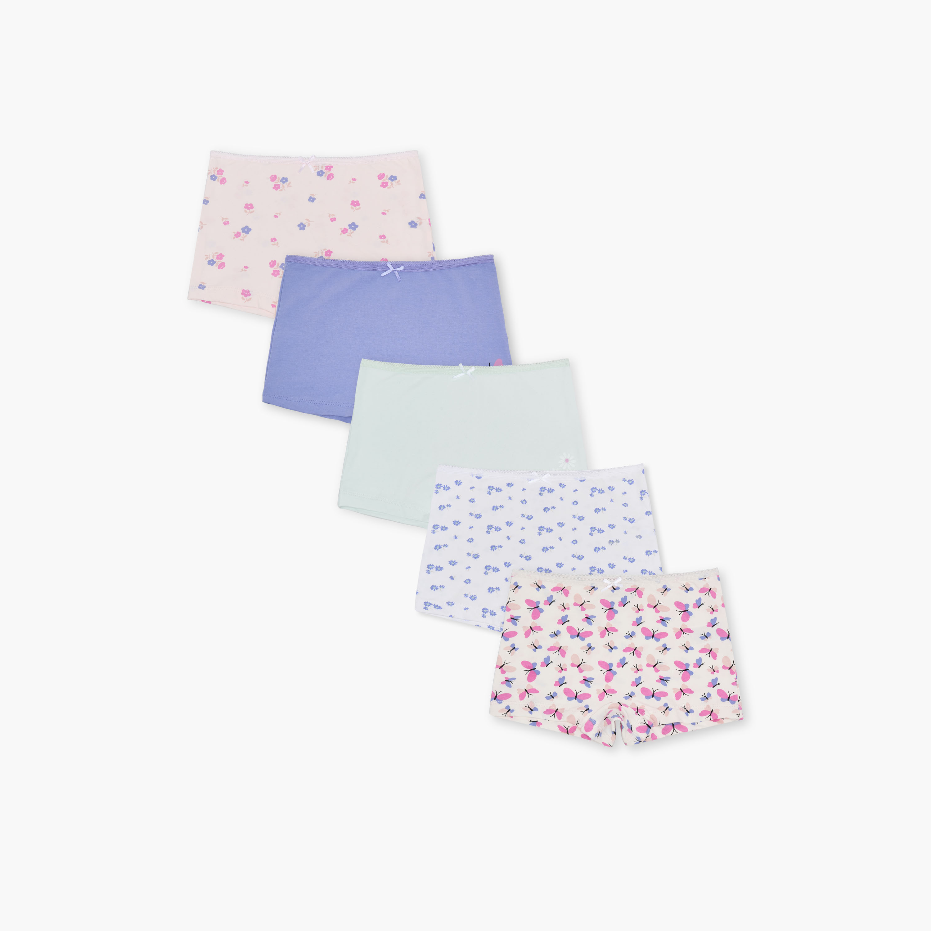 Juniors Printed Briefs with Bow Detail - Set of 5-girls-clothing-innerwear-panties-image-1