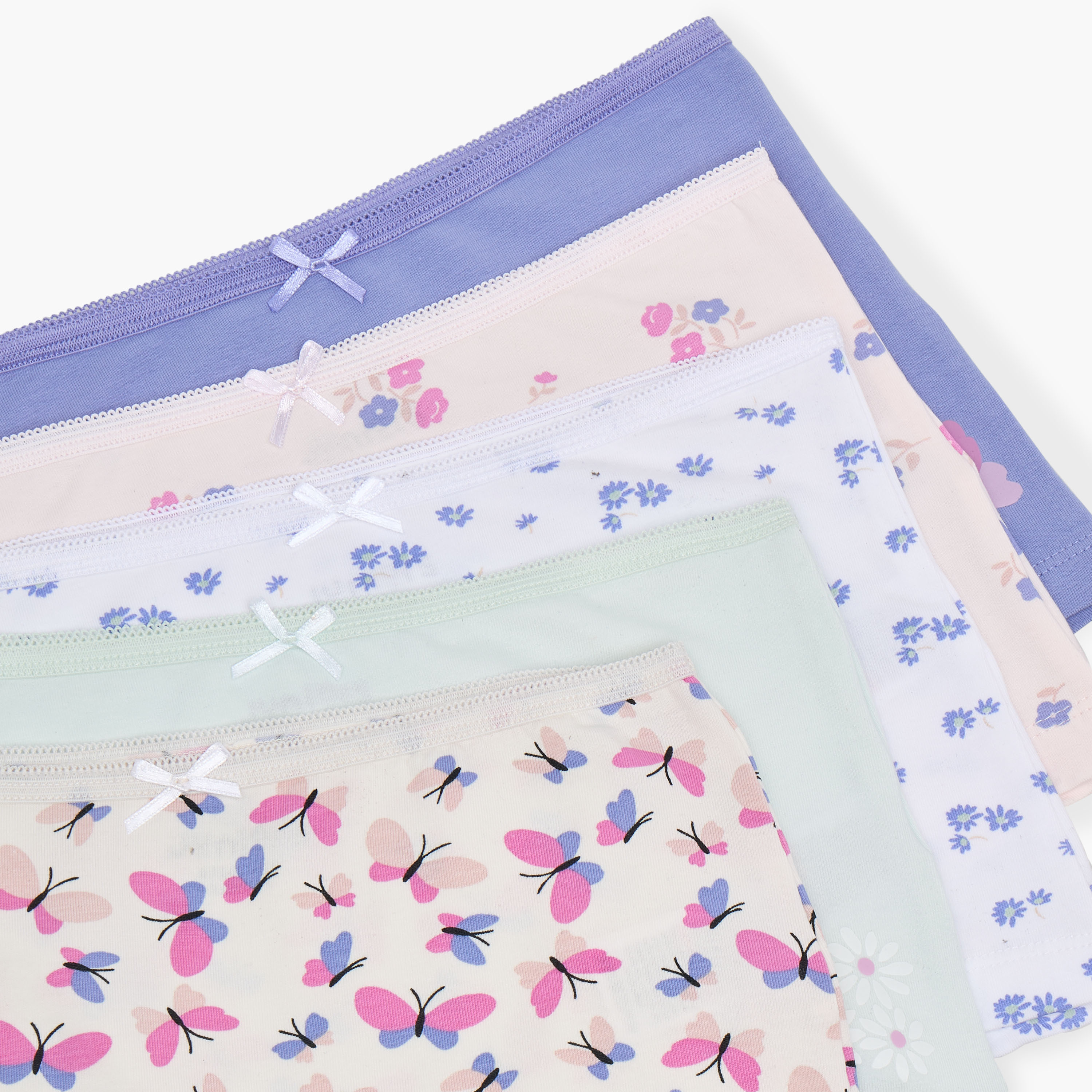 Juniors Printed Briefs with Bow Detail - Set of 5-girls-clothing-innerwear-panties-image-7